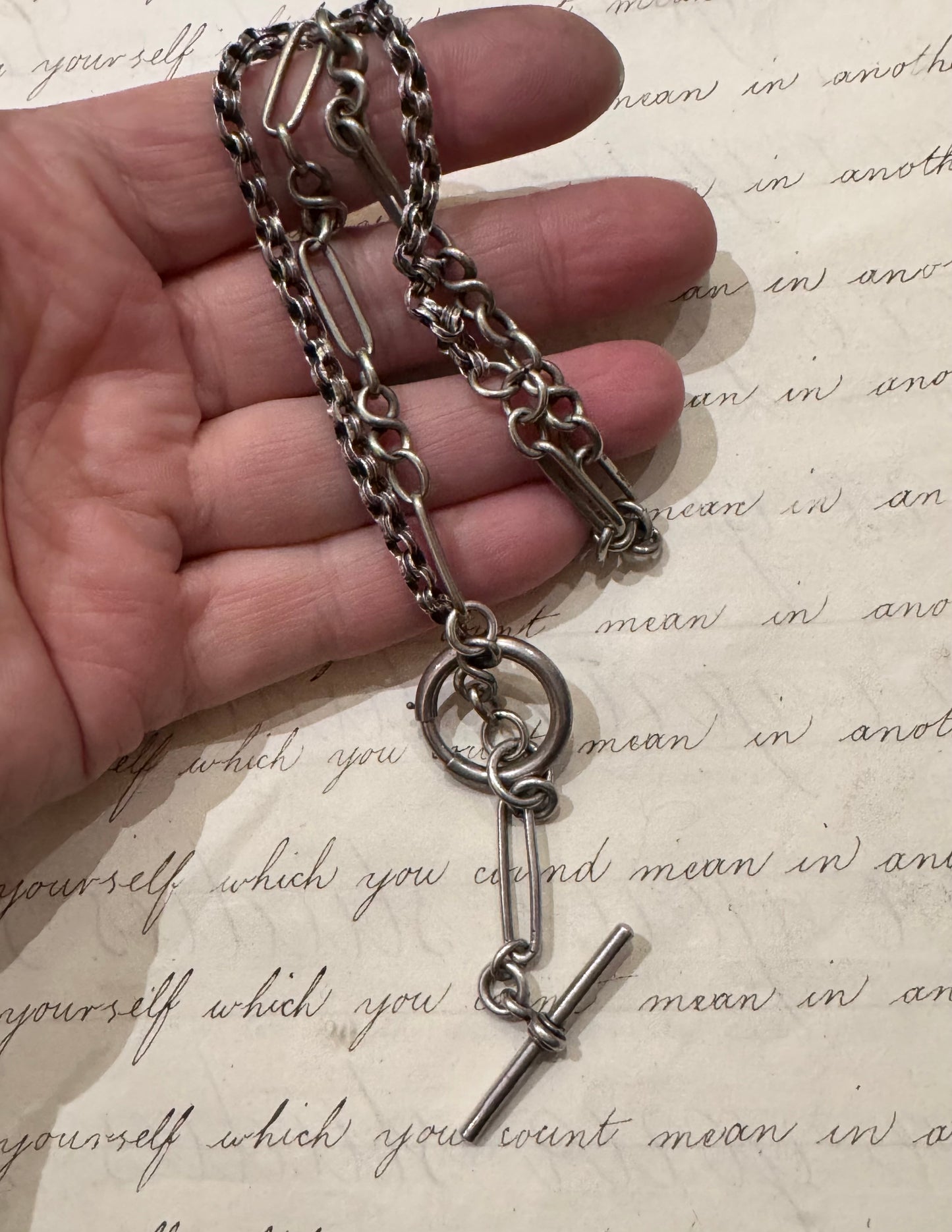 lovely, antique sterling fine ladies weight watch chain