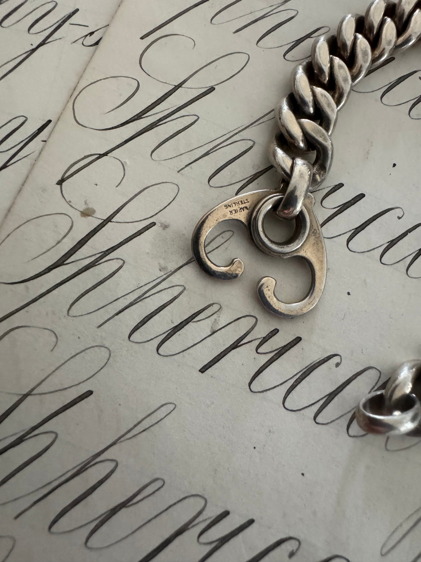 gorgeous, vintage signed Napier, solid silver curb chain bracelet