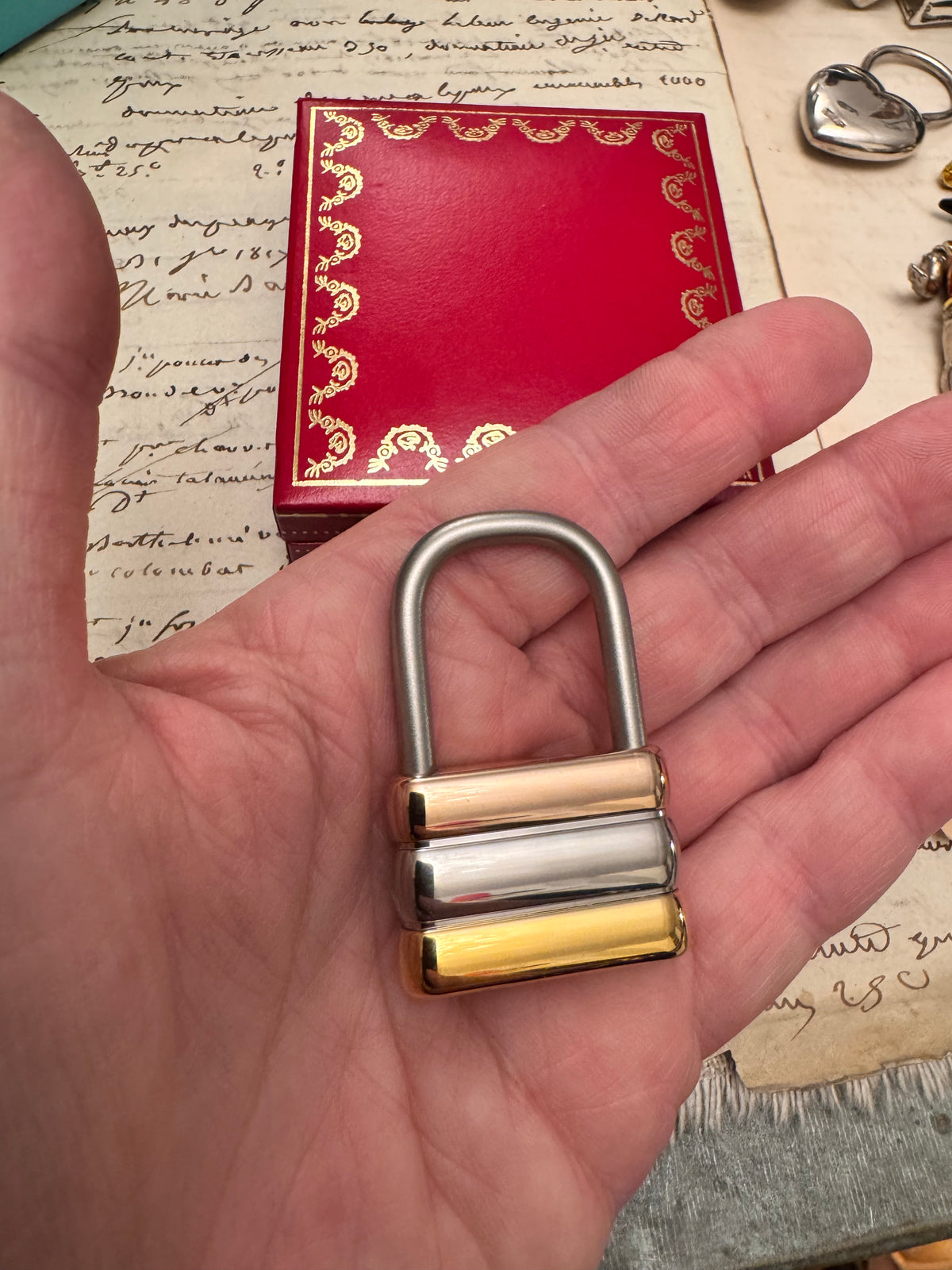 Rare Le Must de Cartier Tri-Color Padlock