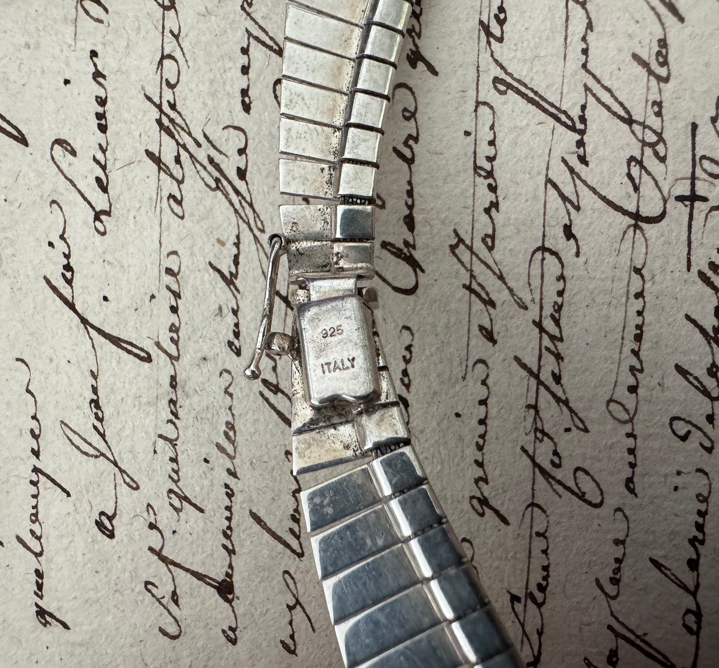 Vintage 1980’s Engraved Sterling Italian Cleopatra Collar