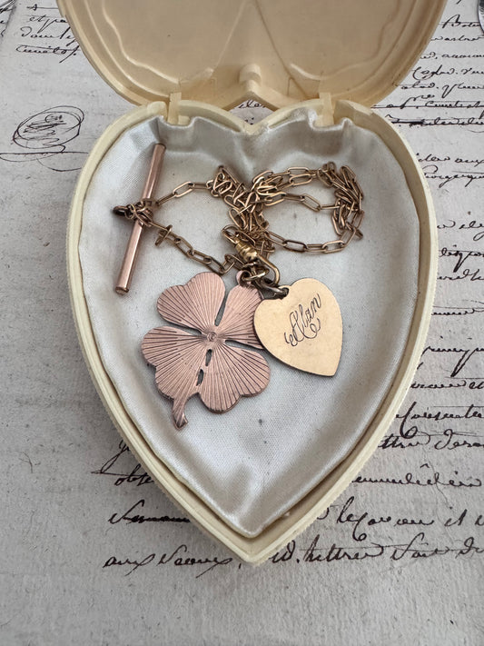 Gold Filled Delicate Watch Chain Necklace with 2 Gold Filled Charms