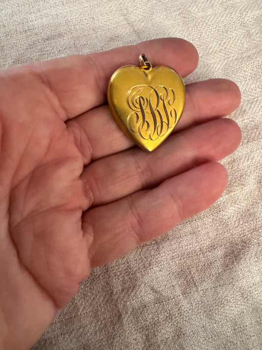 Solid 10K Gold Monogramed Locket