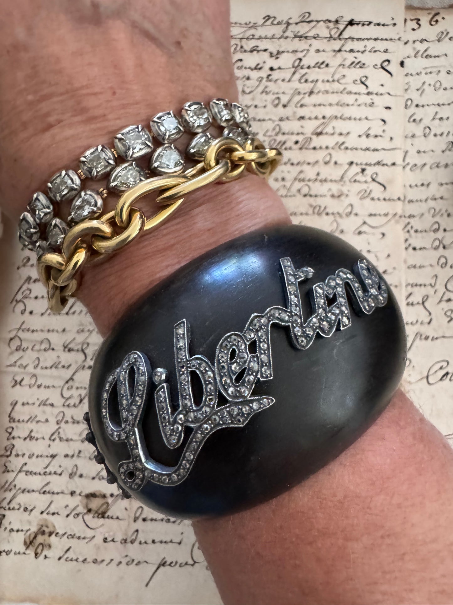JKC Diamond and Ebony Libertine Cuff