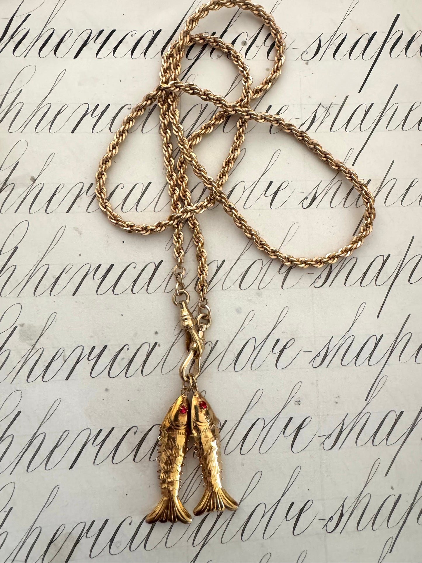 Gold Articulated Fish Pendants