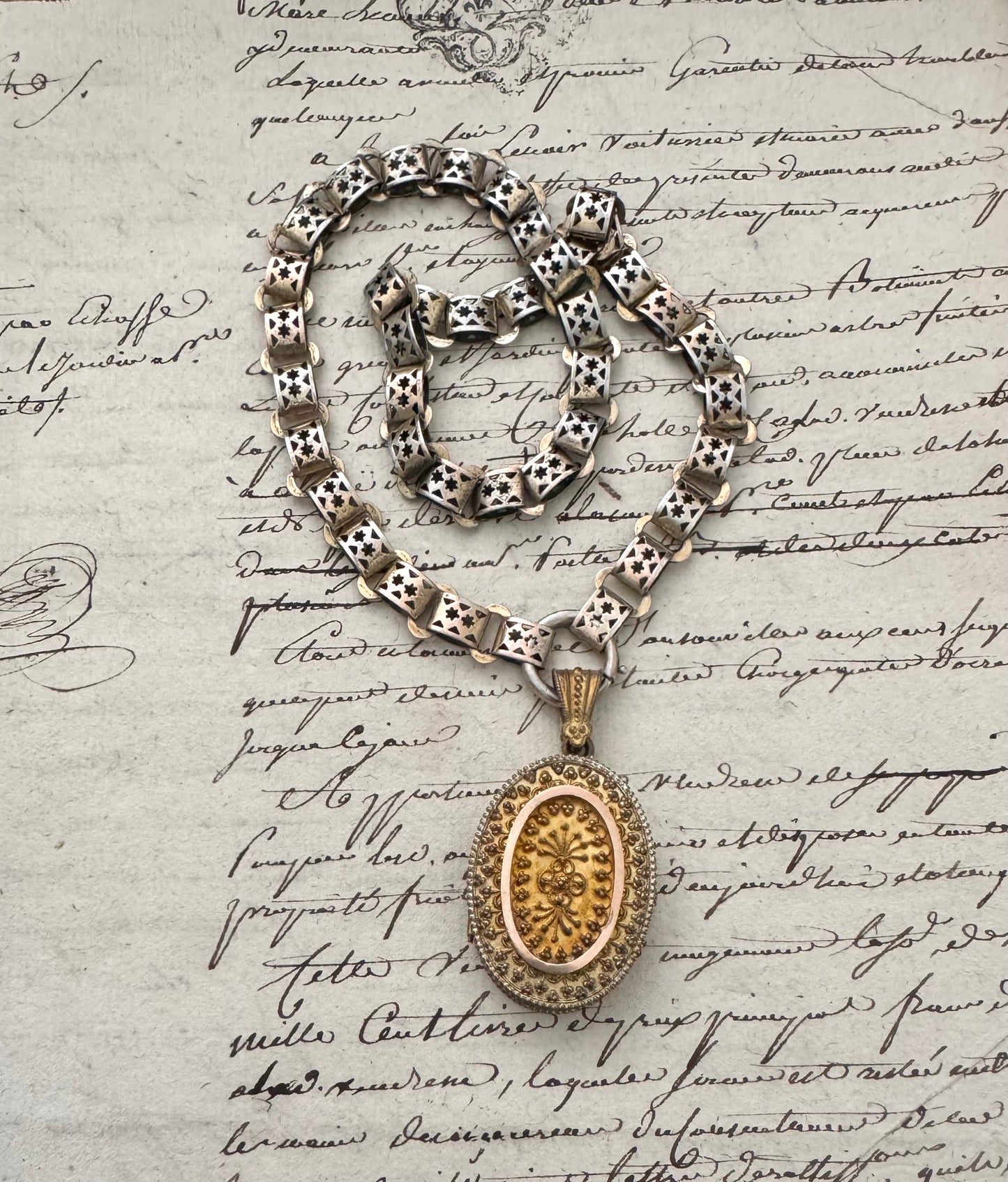 Victorian Gold Plated Silver Granulated Locket No. 1