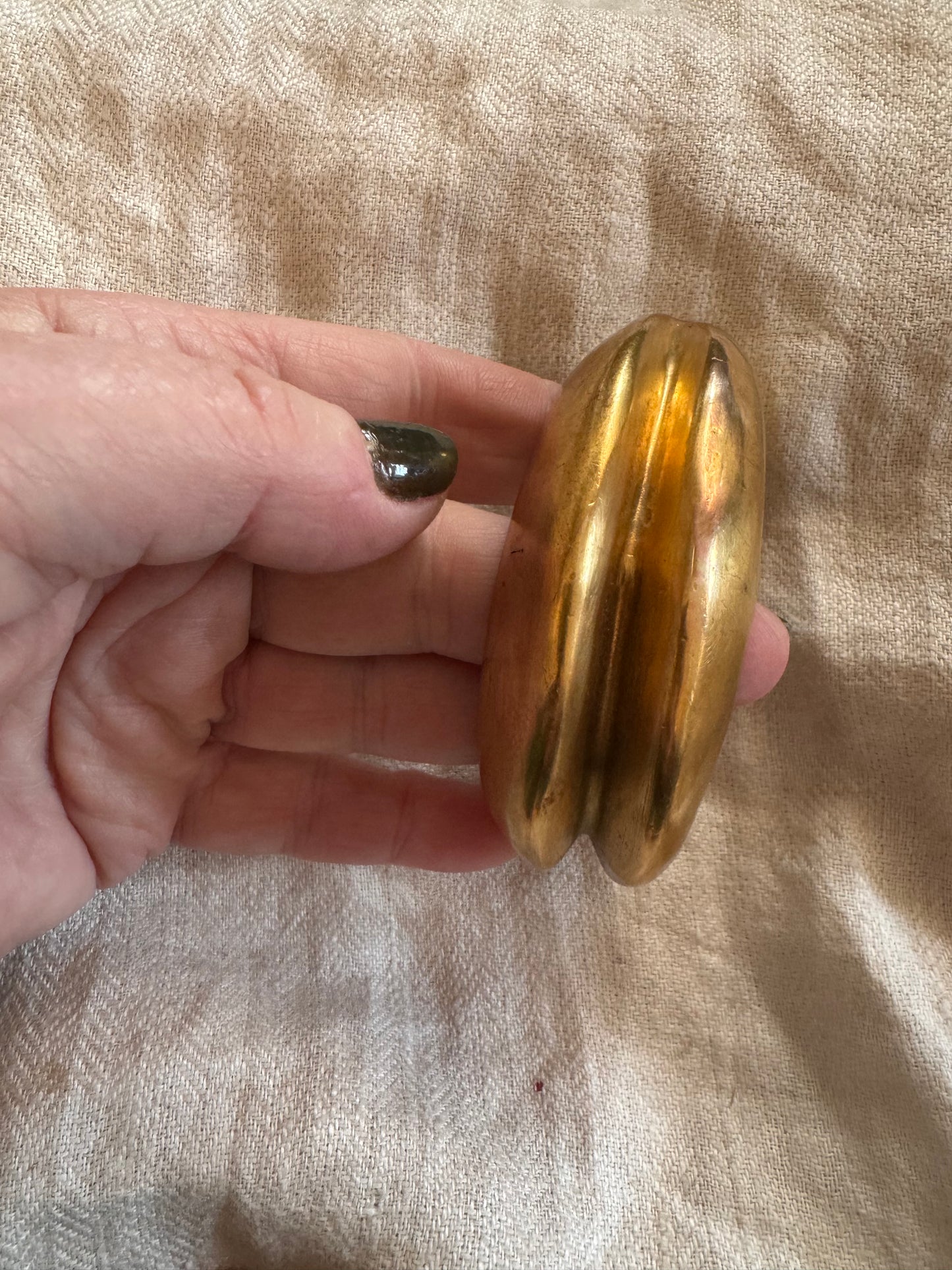 Sculptural Hand Forged Plated Bronze Cuff