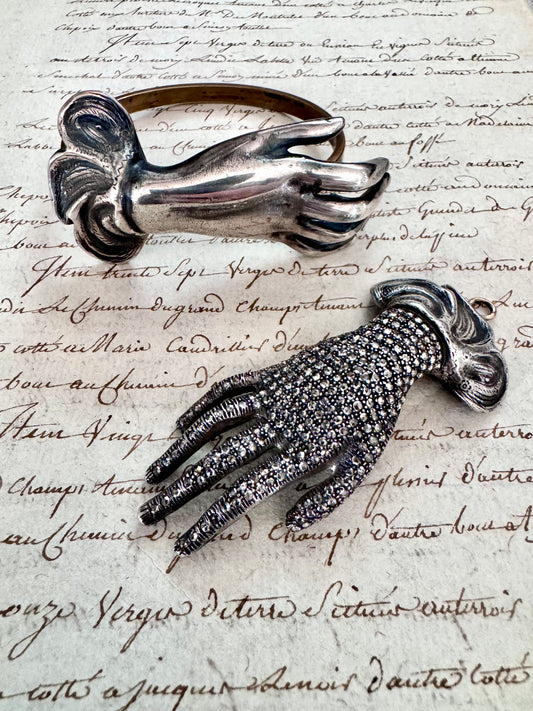 Diamond Encrusted Large Hand Pendant