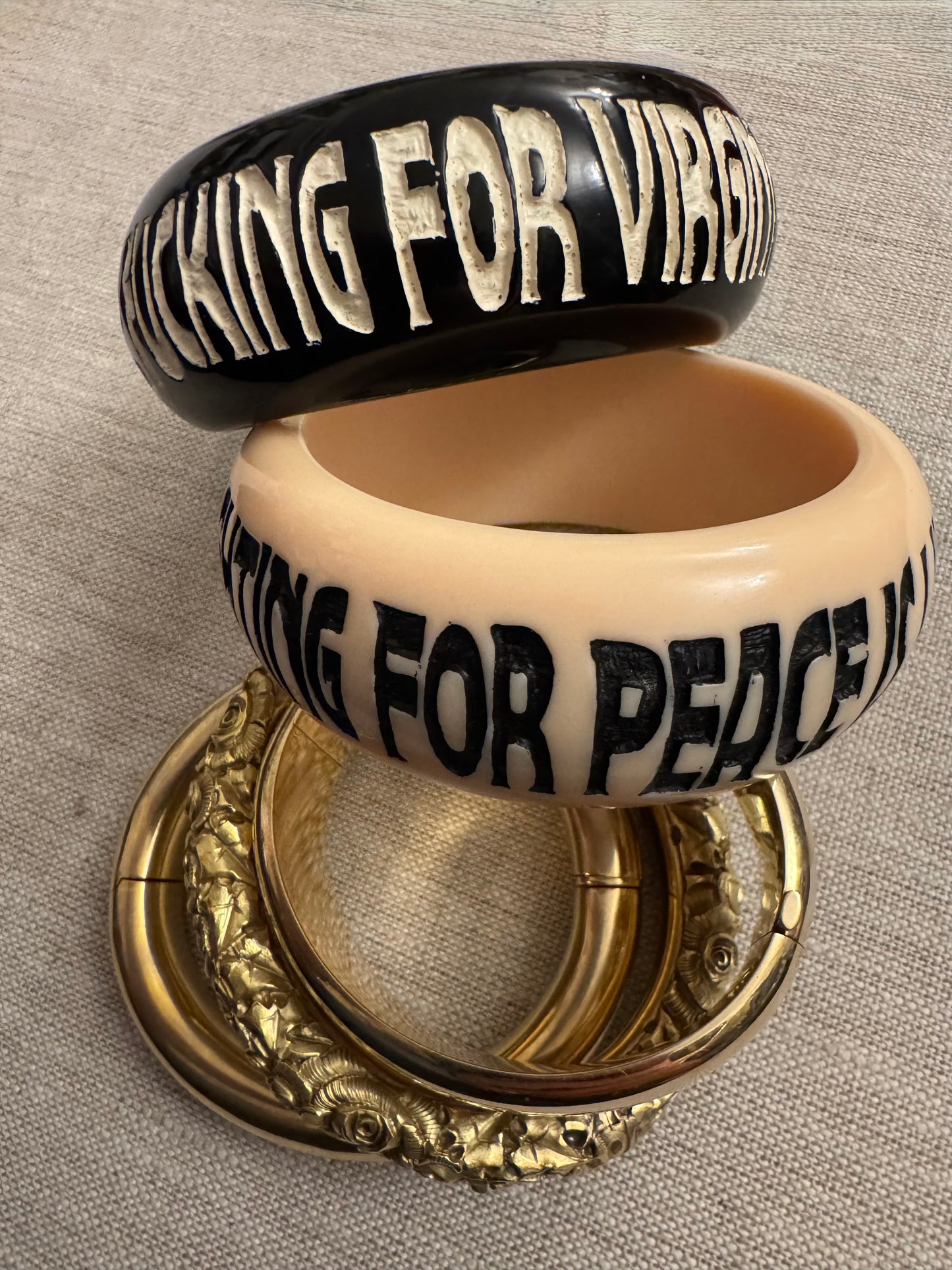 “Fighting for peace is like fucking for virginity” Nantucket Bangle