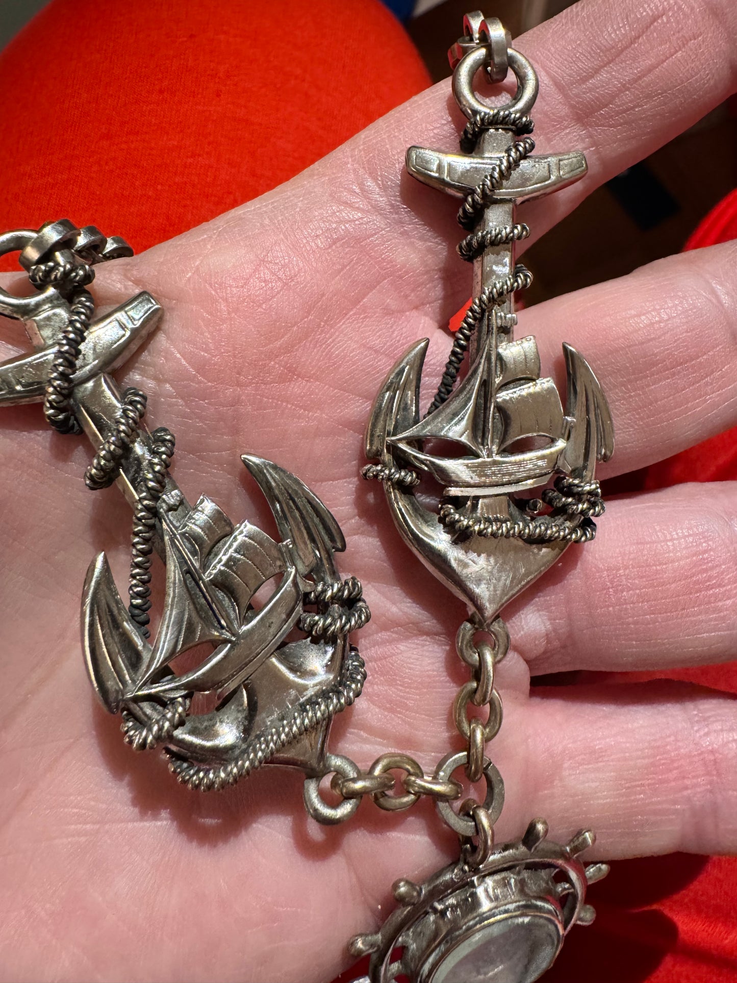 Spectacular Rare Nautical Watch Chain Necklace