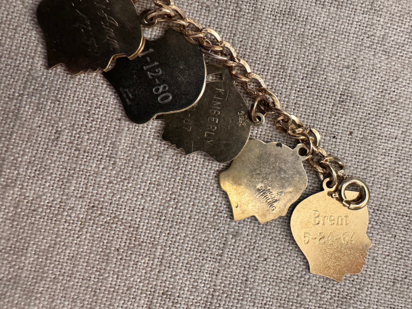 Gold Filled SilhouetteHeads Charm Bracelet