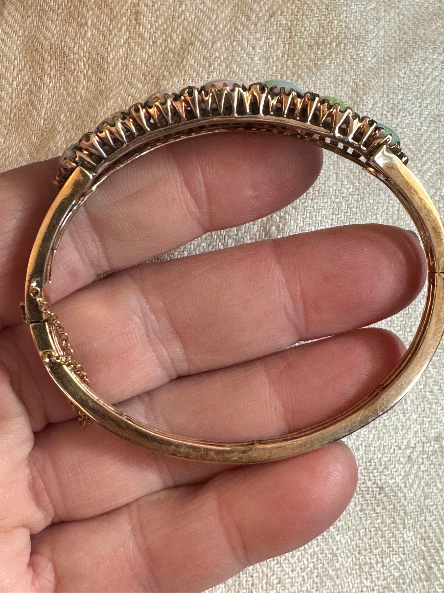 Large and Incandescent Victorian Opal Bracelet