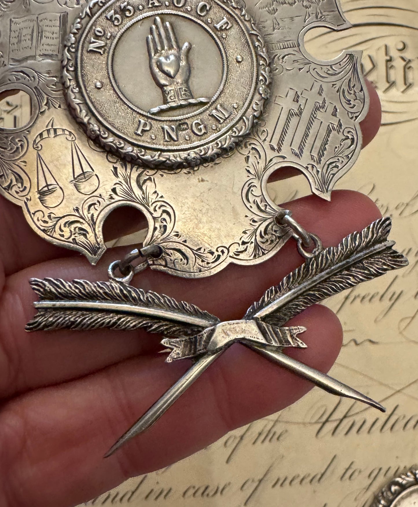 [JOE TEST] Incredible English Antique Sterling Goodfellows Medallion (Copy)