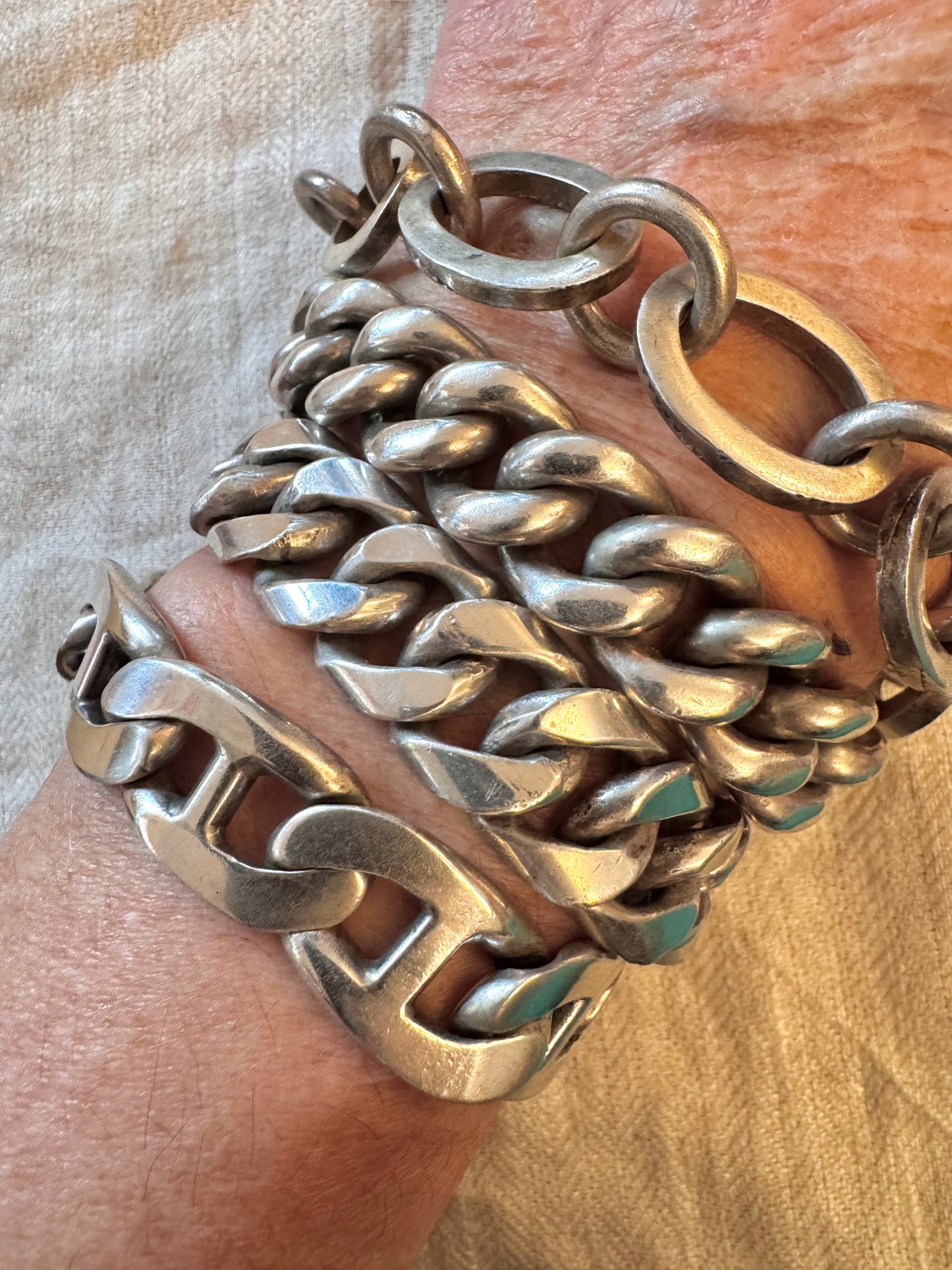 Heavy Sterling Vintage Mariner Link Bracelet