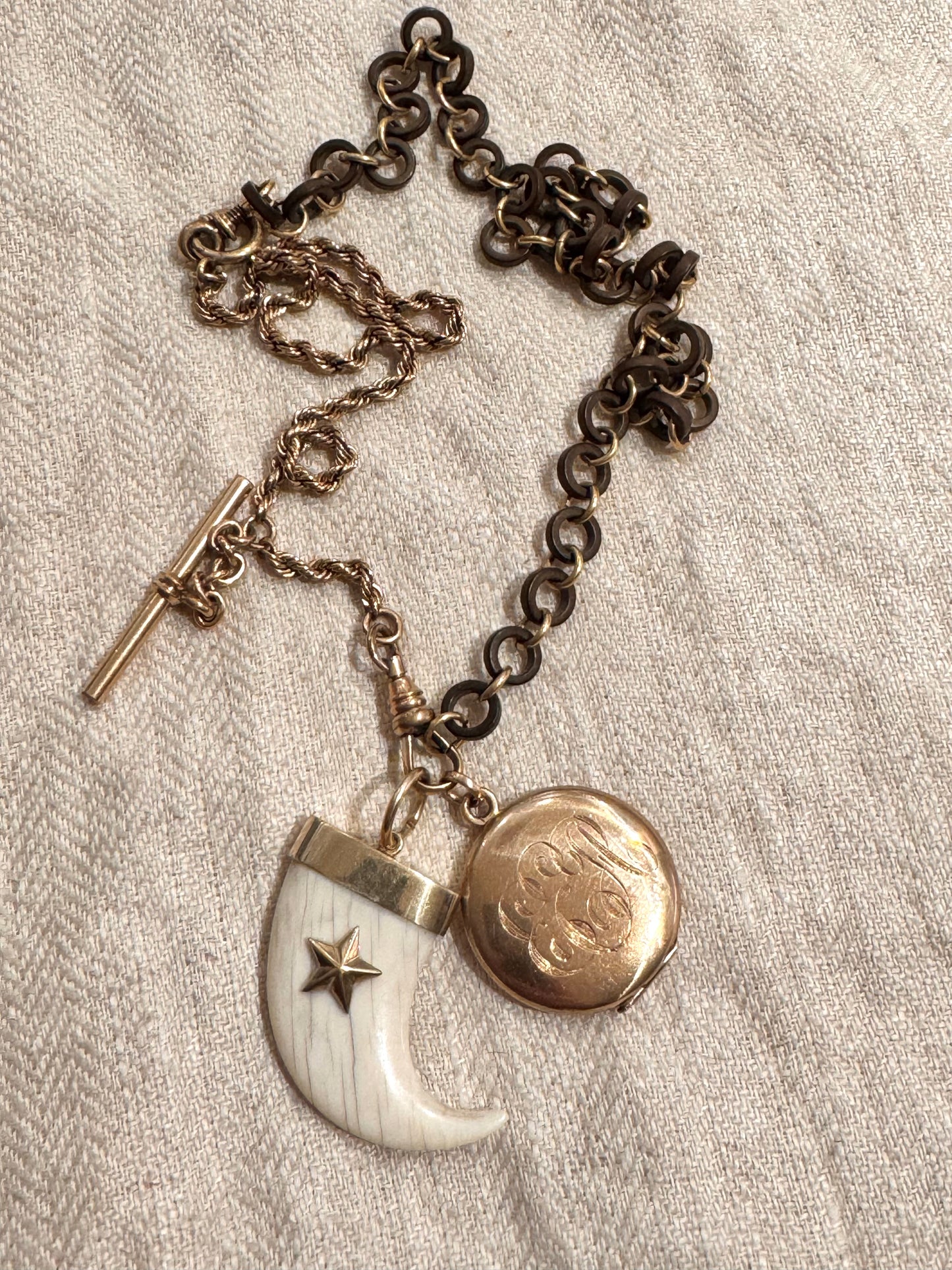 Beautiful English Carved Bone Claw with Star