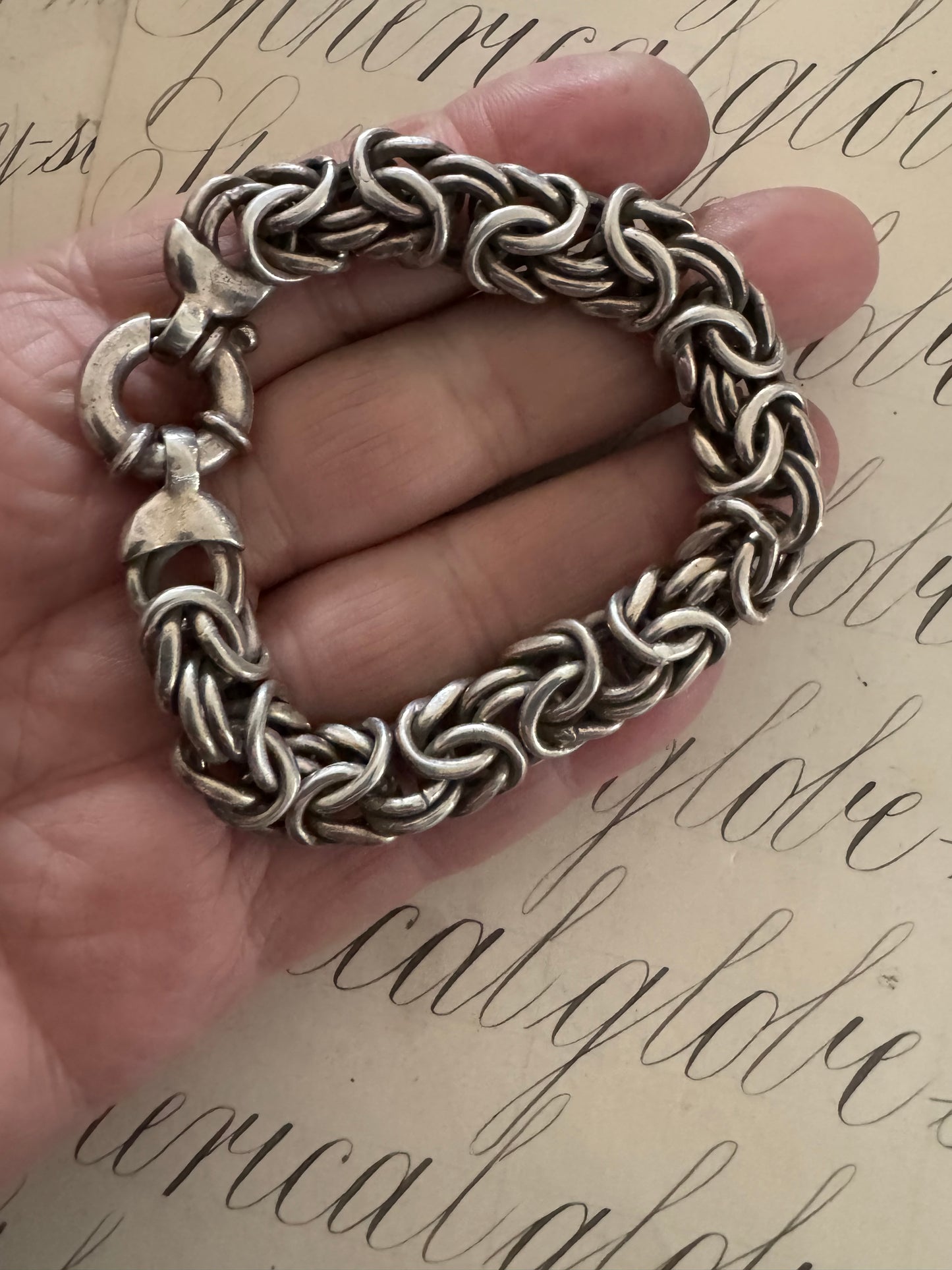 Chunky Vintage Italian Byzantine Chain Bracelet