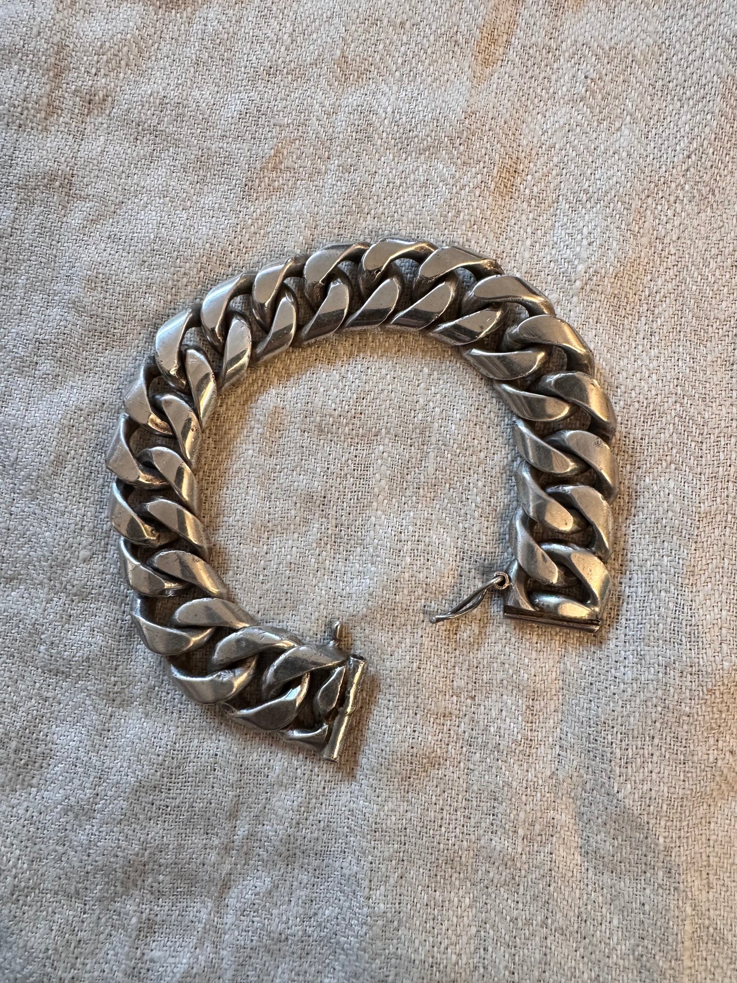Heavy Sterling Curb Chain Bracelet
