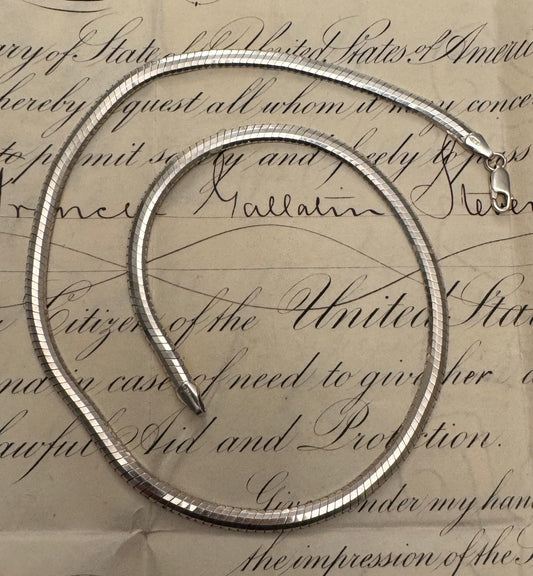 Vintage 1980’s Sterling Italian domed Omega Chain