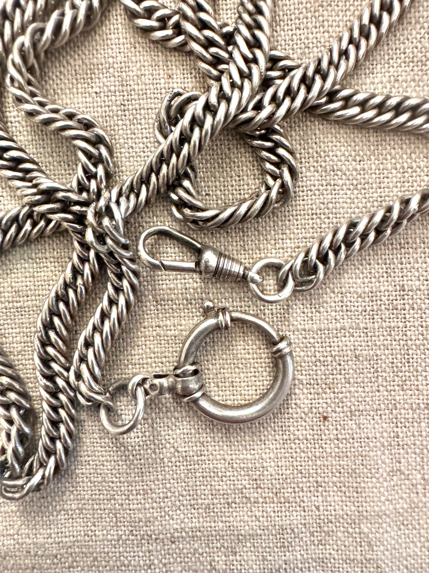 Spectacular Enormous Antique Silver Curb Chain