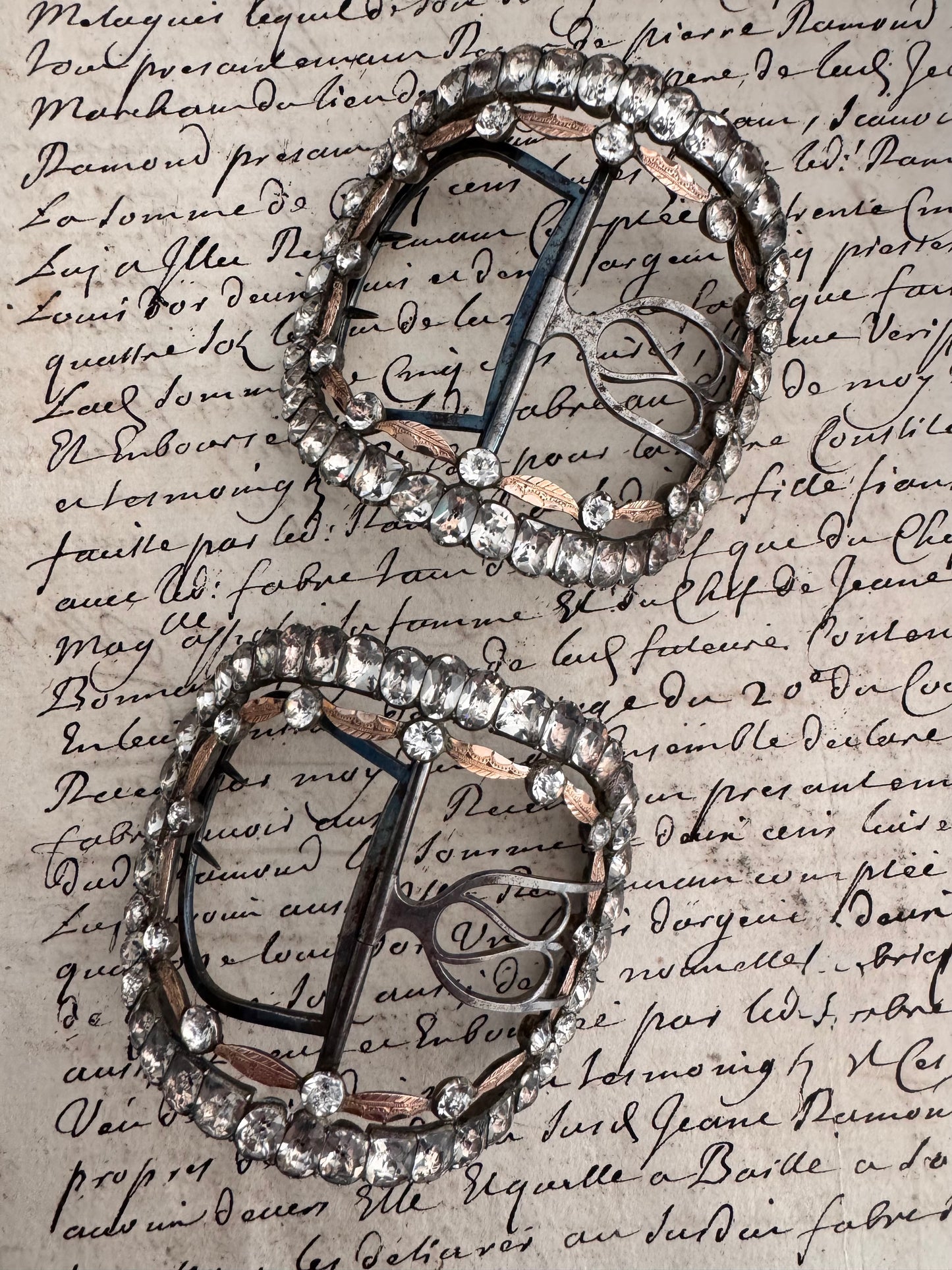 Pristine Pair of Georgian Paste Shoe Buckles in Original Box