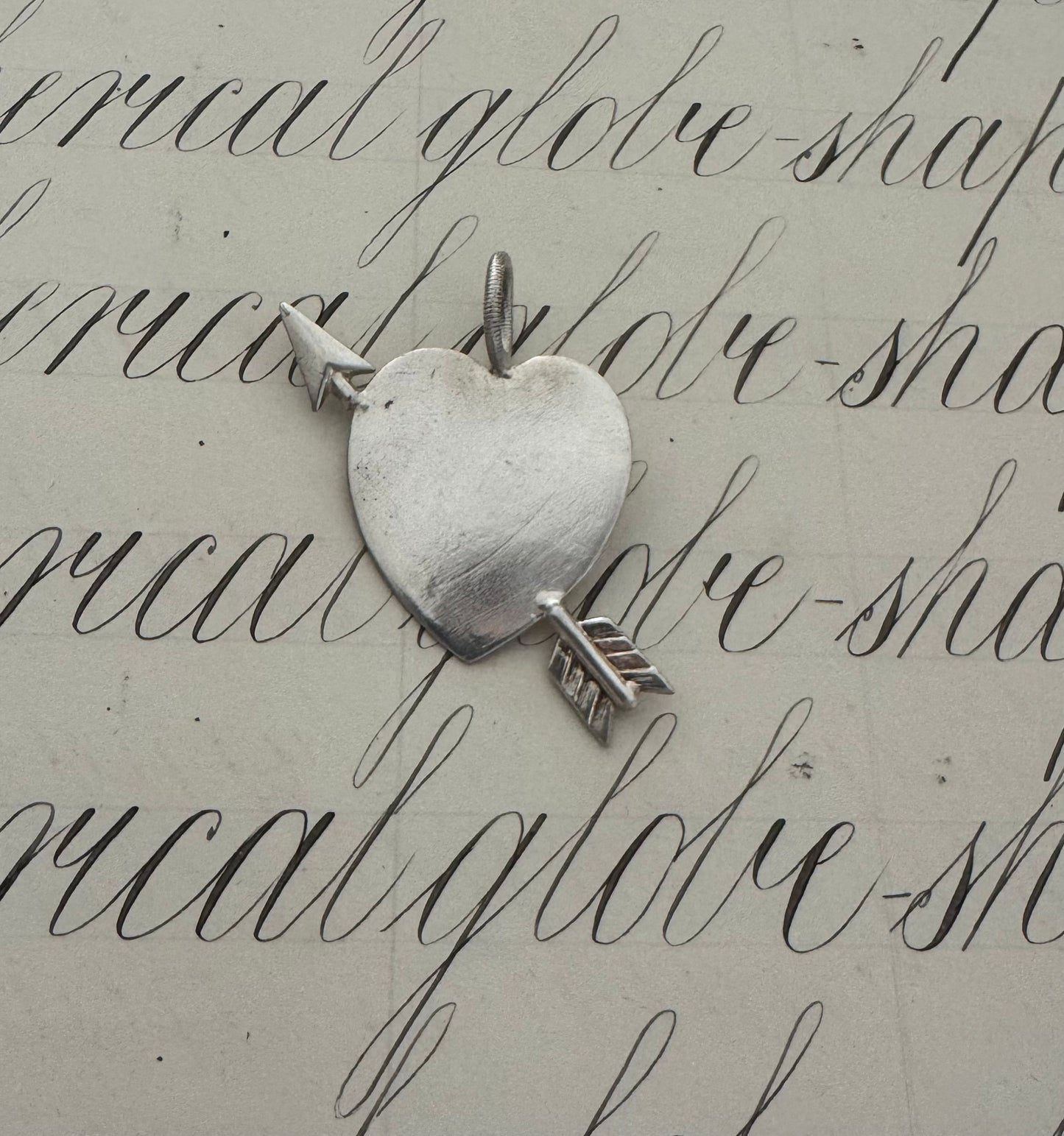 Cool Flat Sterling Heart with Arrow