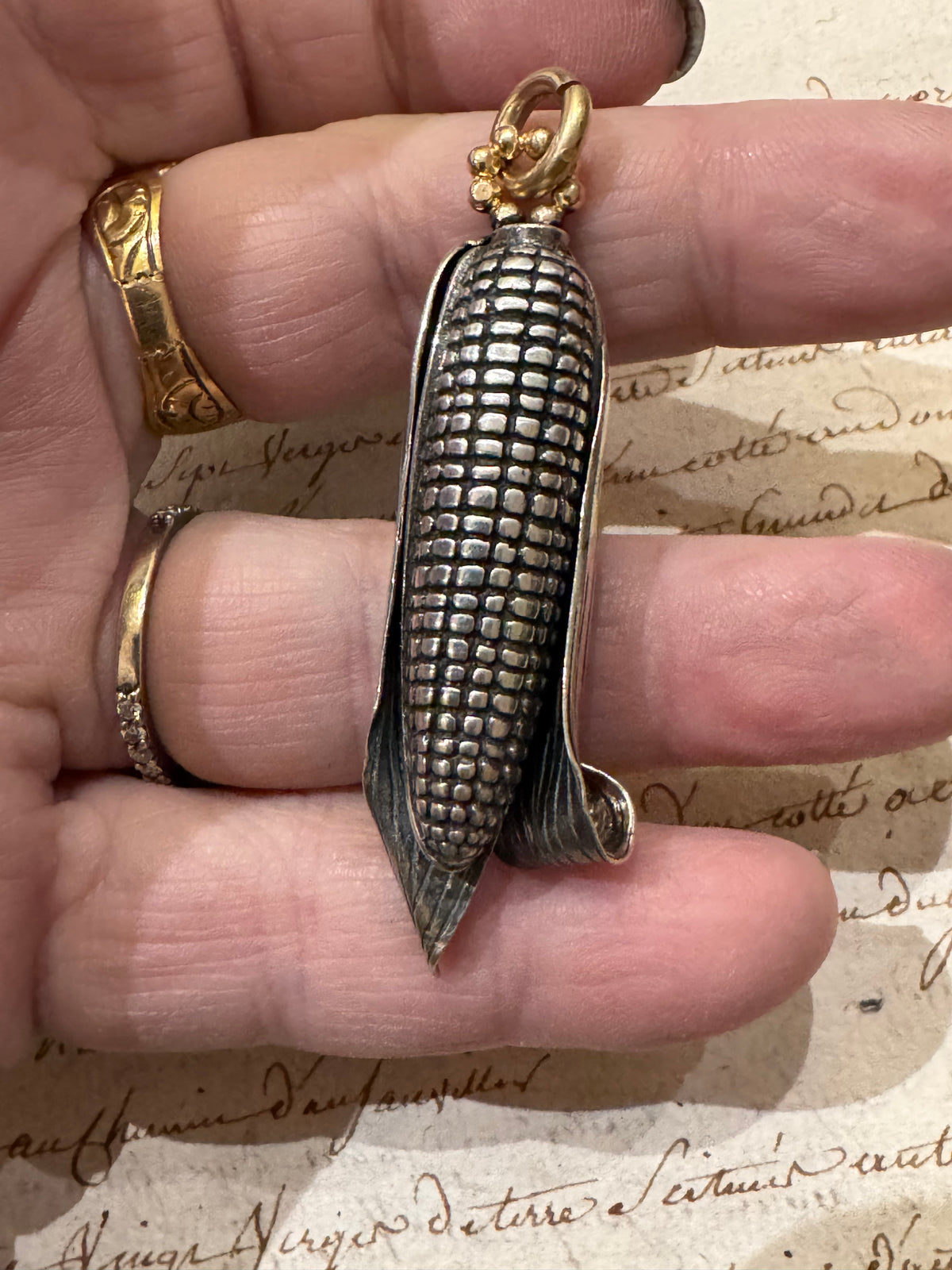 Incredible Intricate Corn on the Cob Pendant/Fob