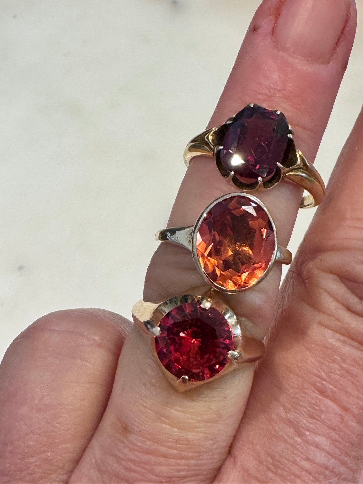 14k Gold and Red Quartz Ring