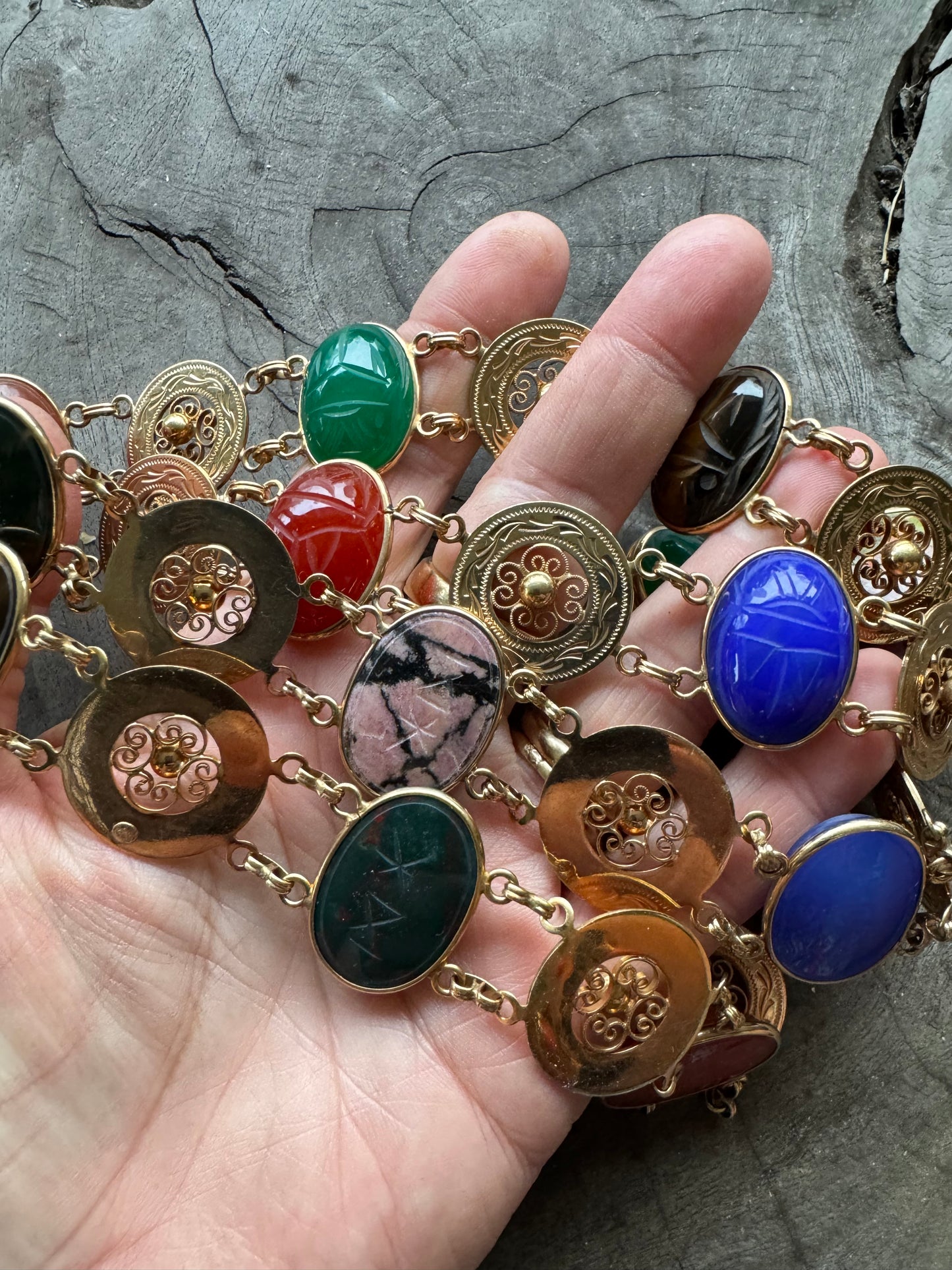 Large Vintage Scarab Belt