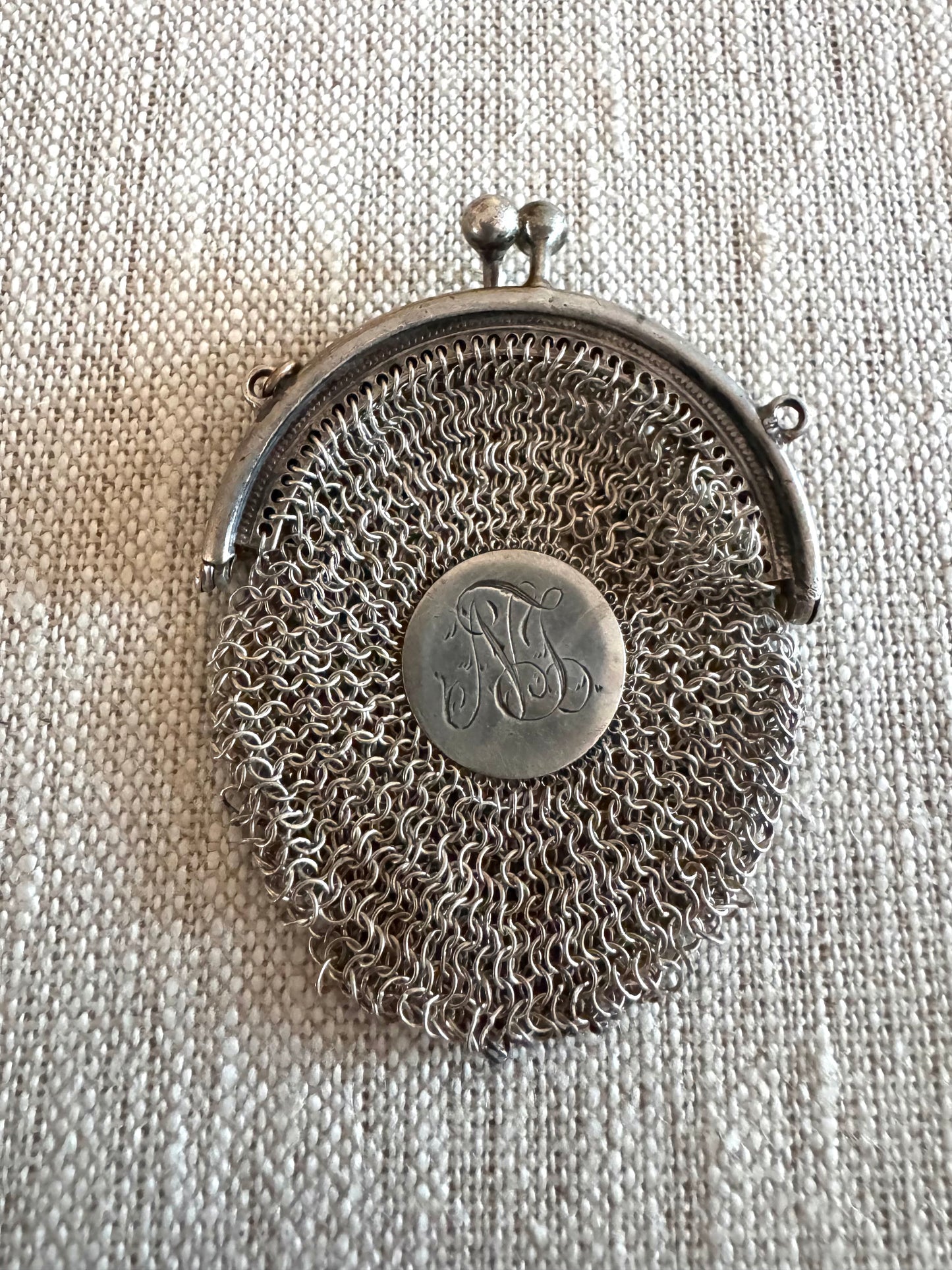 Antique American Silver Miniature Purse 3