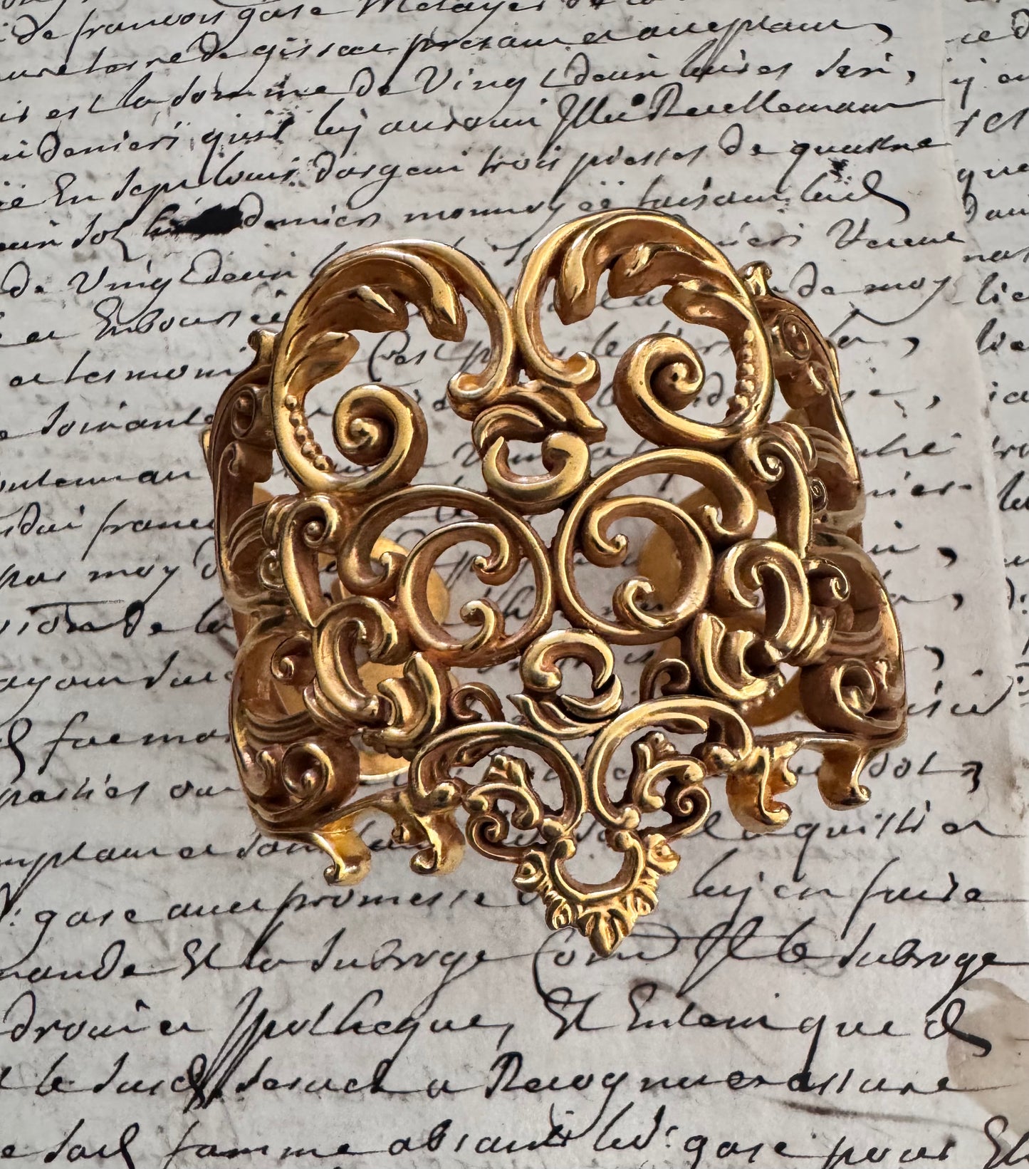 JKC “Berlin Iron” Vermeil (Gold Plated) Sterling Silver Cuff