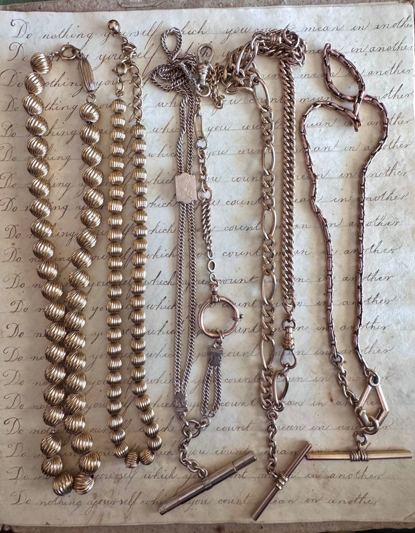 LARGE Vintage Fluted Gold Filled Beads