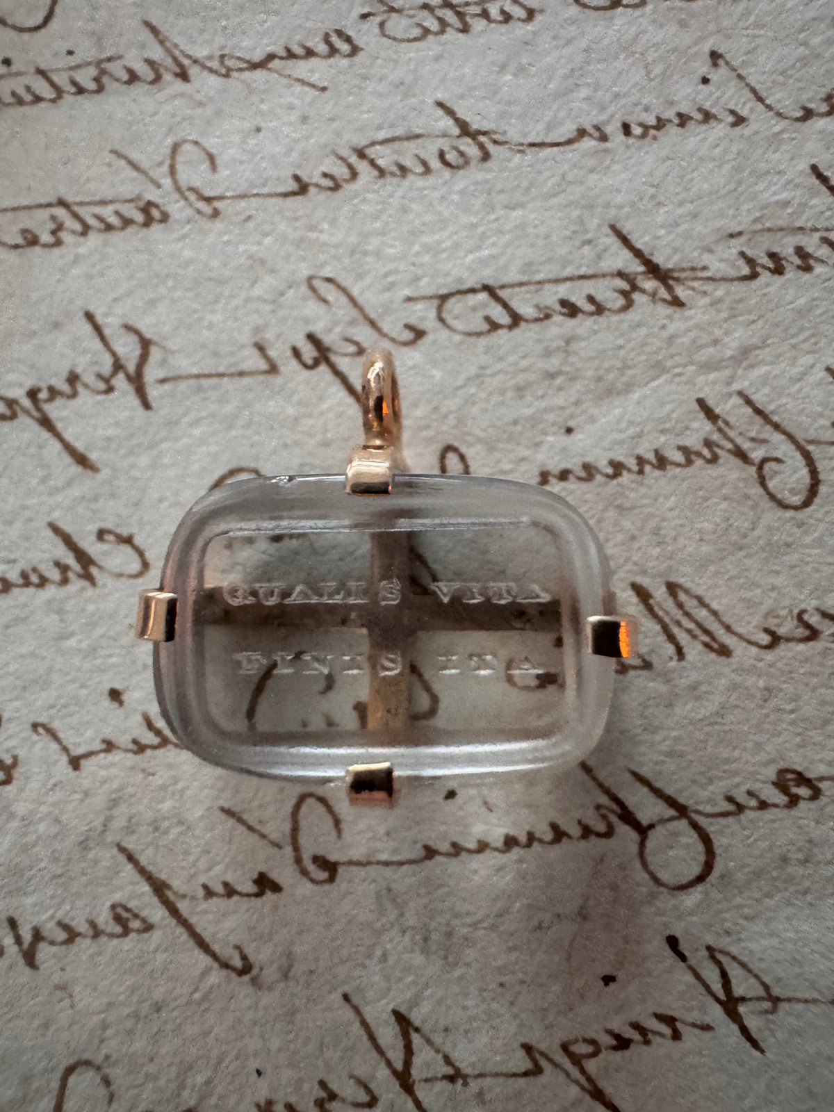 Antique Glass Seal “QUALIS VITA FINIS ITA”