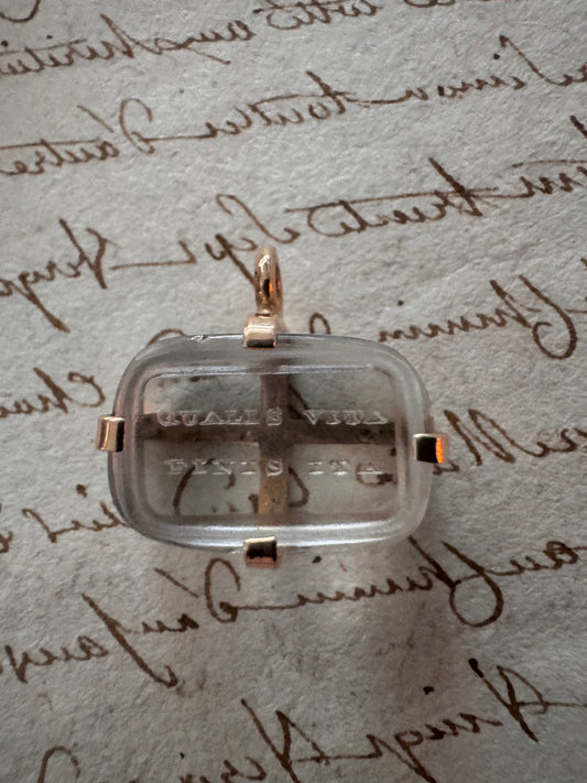 Antique Glass Seal “QUALIS VITA FINIS ITA”