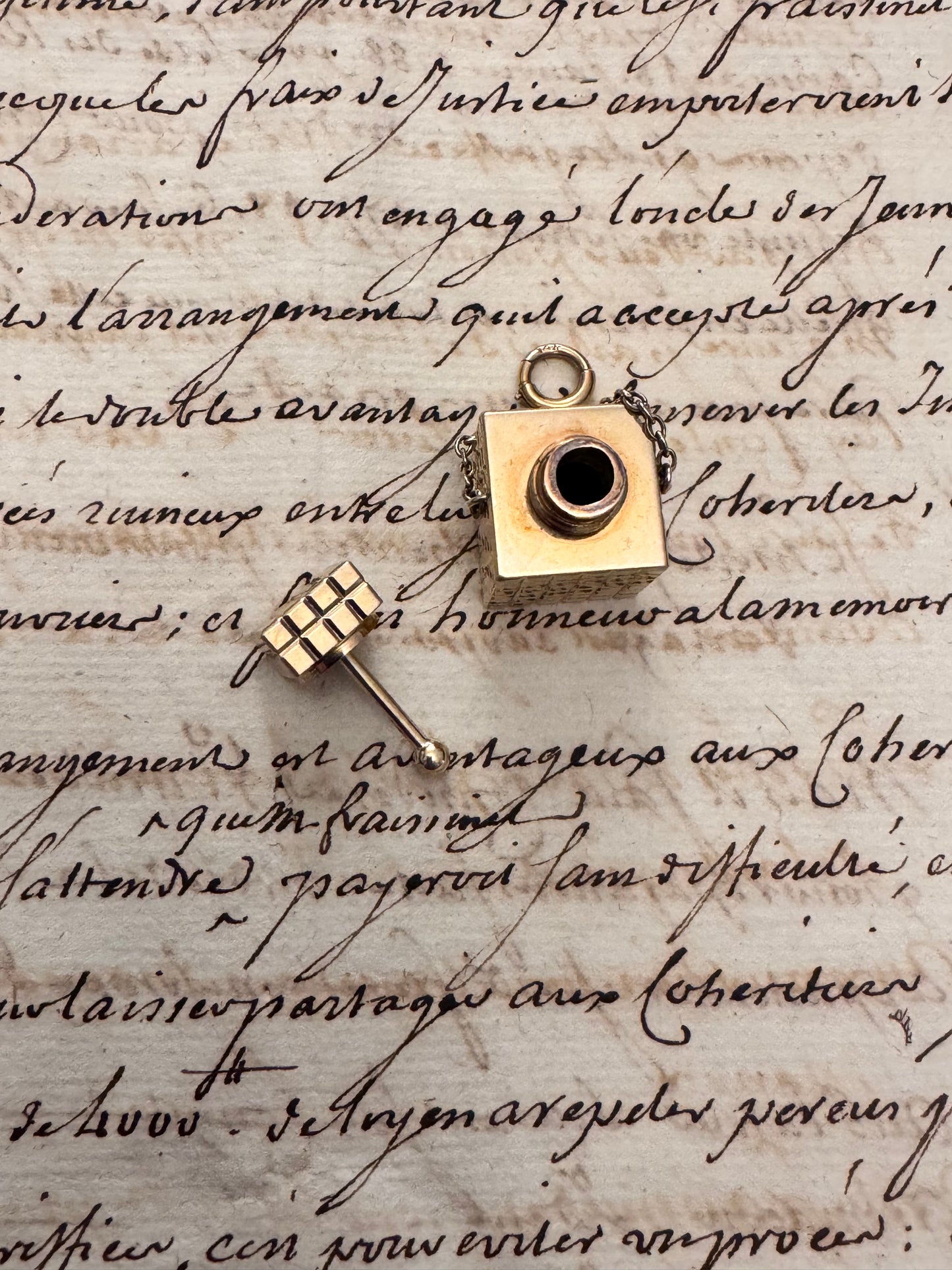 vintage 14 karat gold perfume bottle charm