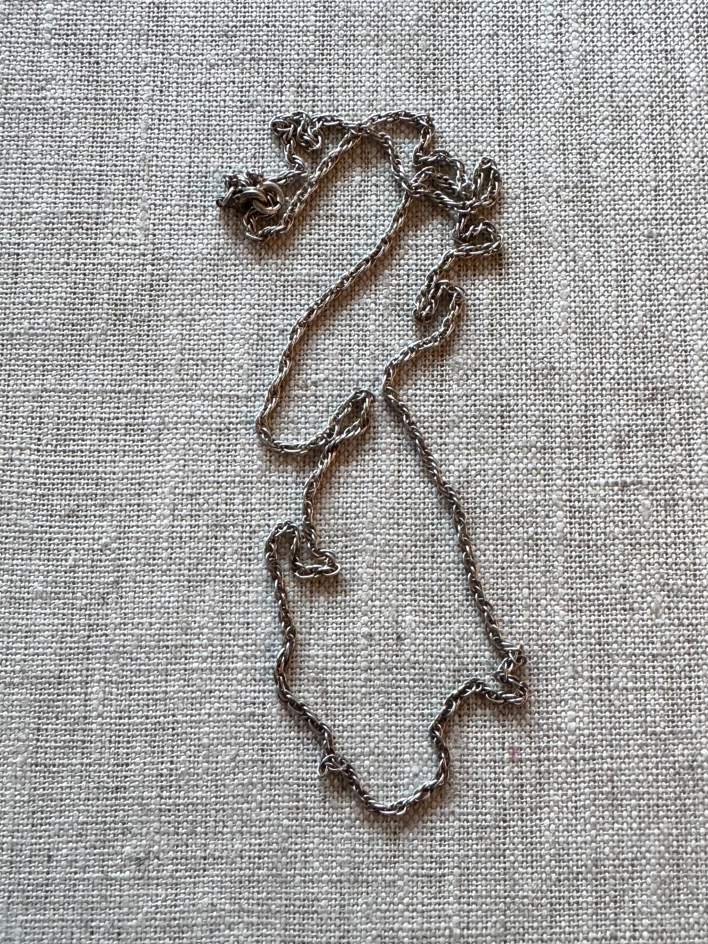 Vintage Silver Rope Chain with 2 Clasps