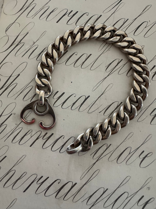 gorgeous, vintage signed Napier, solid silver curb chain bracelet