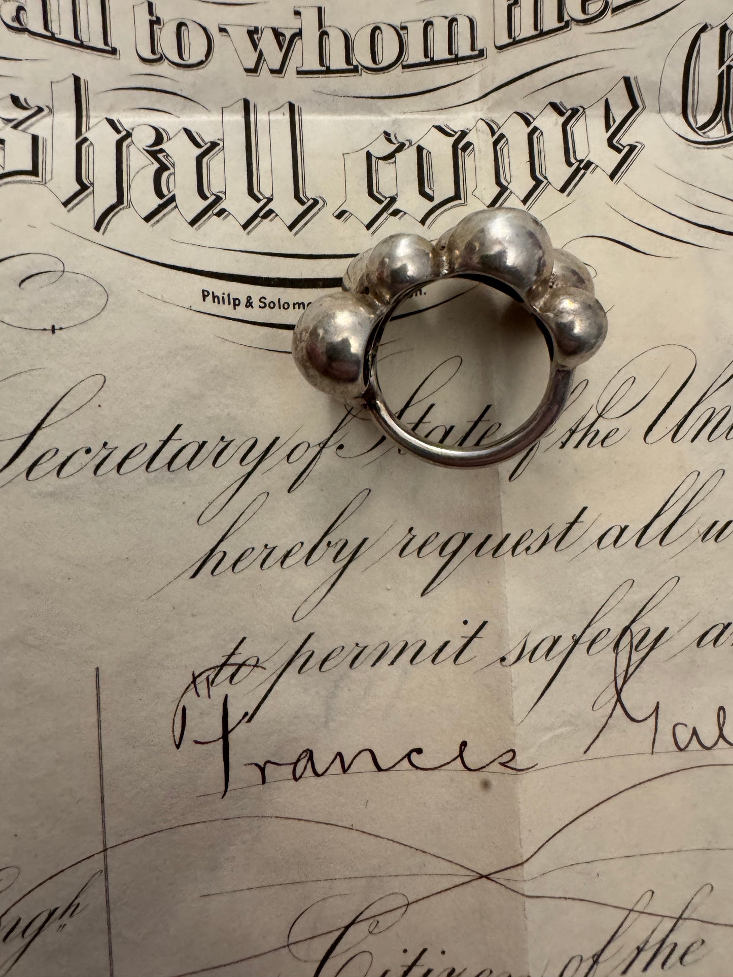 Cool multi ball sterling adjustable bypass ring