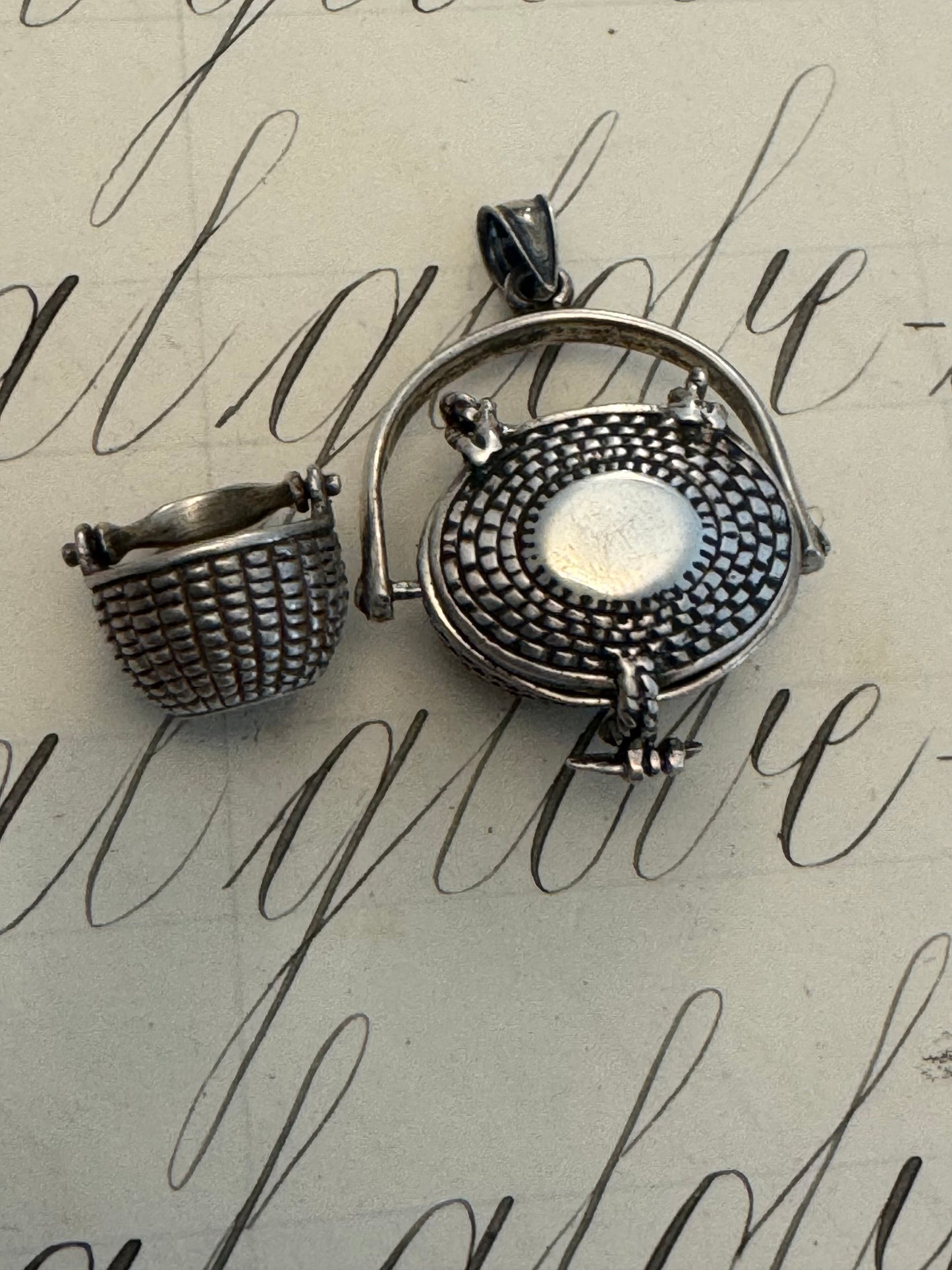 Sterling Nantucket Basket Charms on Chain