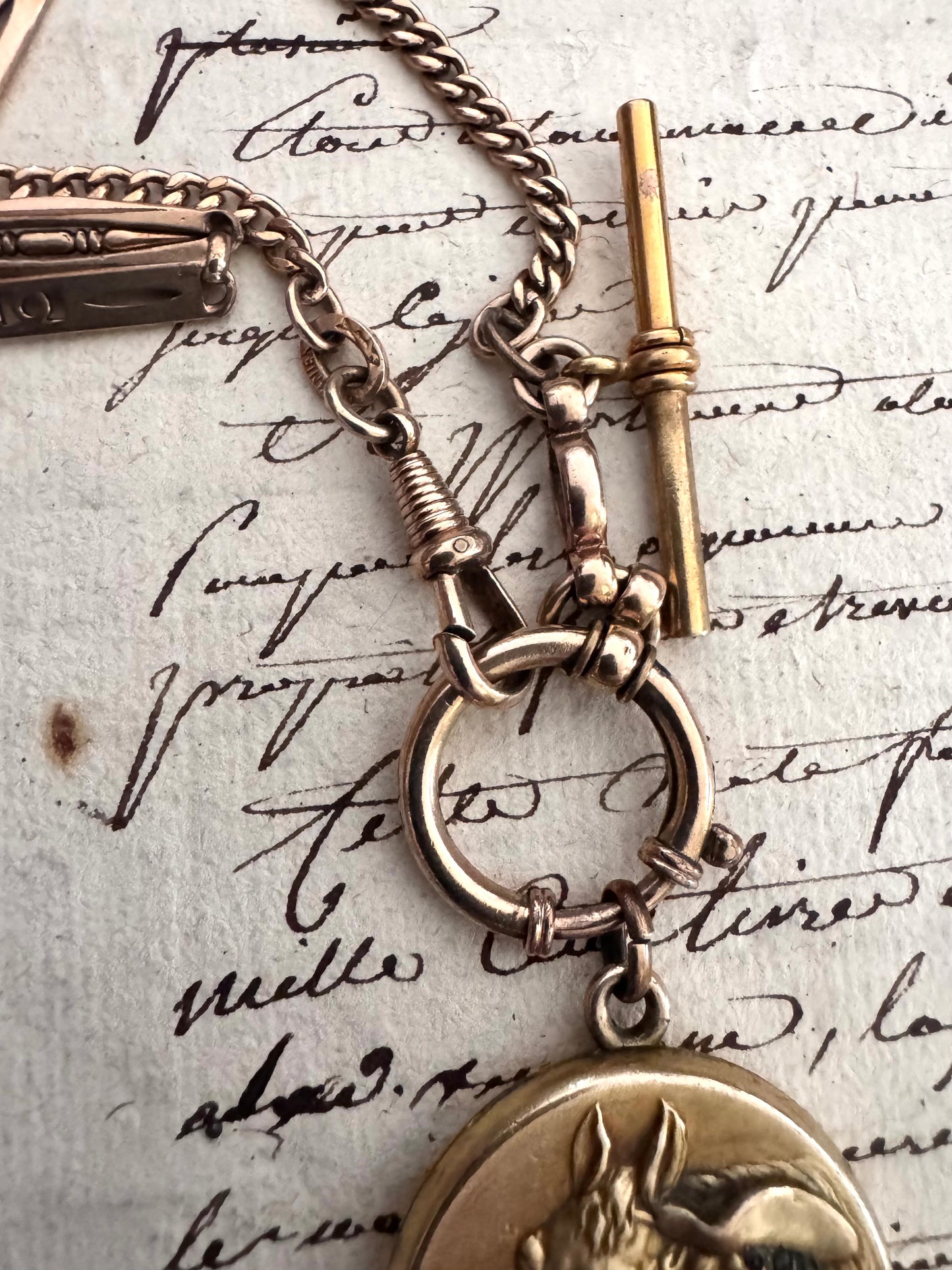 Gold Filled Watch Chain Necklace with Locket