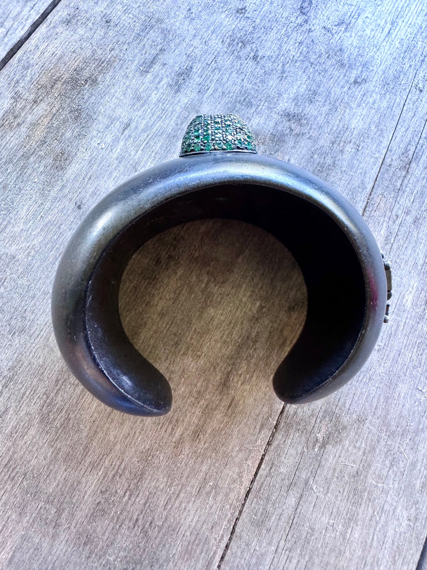 JKC Emerald and Ebony Skull Cuff