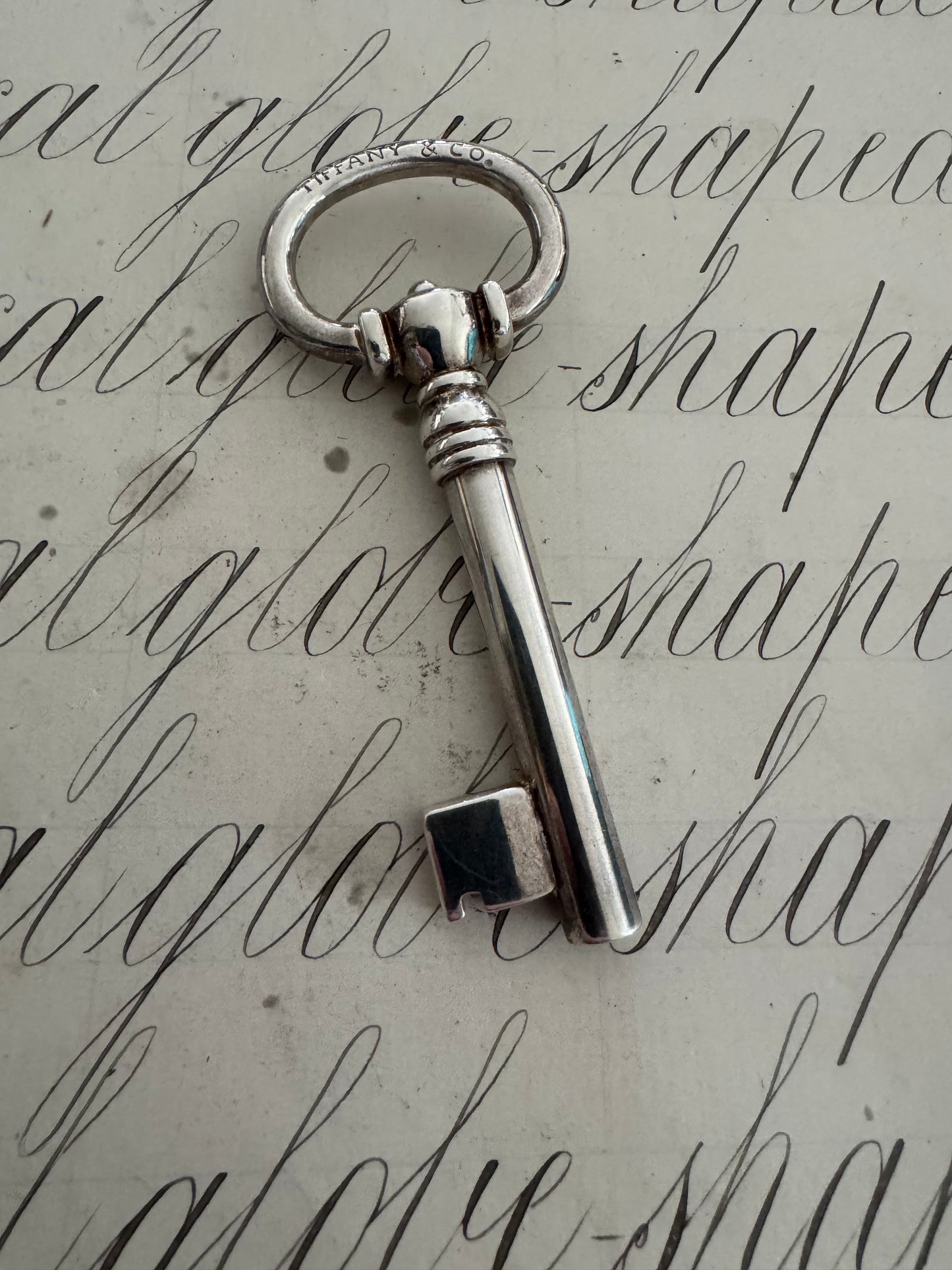 huge Tiffany sterling silver skeleton key connector