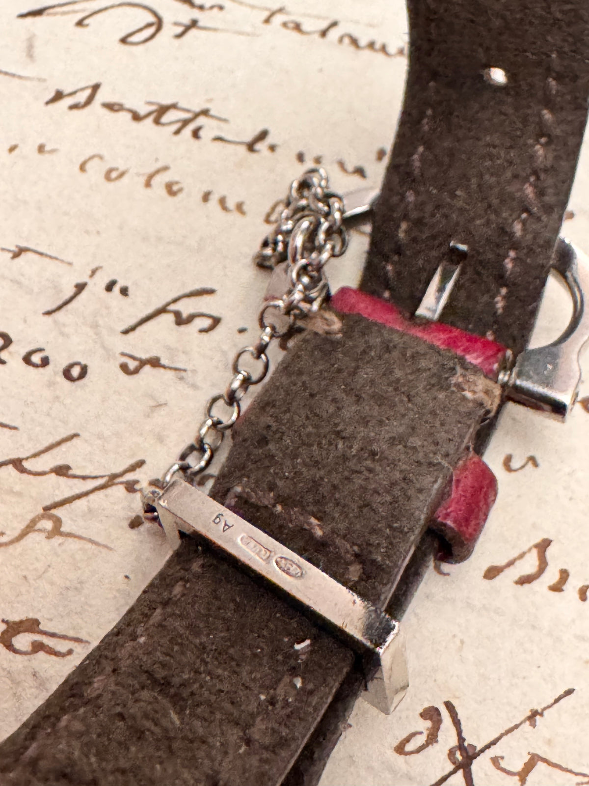 Rare Vintage Cartier Leather Bracelet with Sterling Buckle