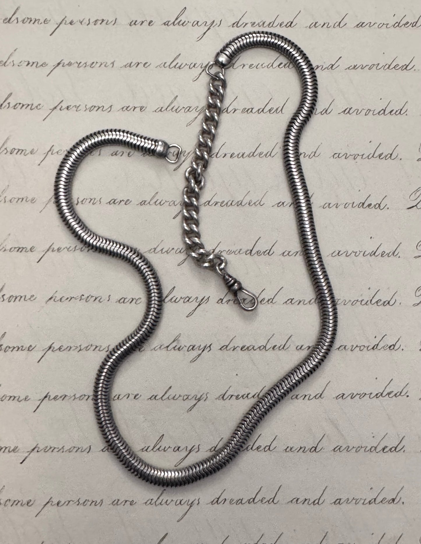 Hefty Sterling Snake Chain Forstner Watch Chain