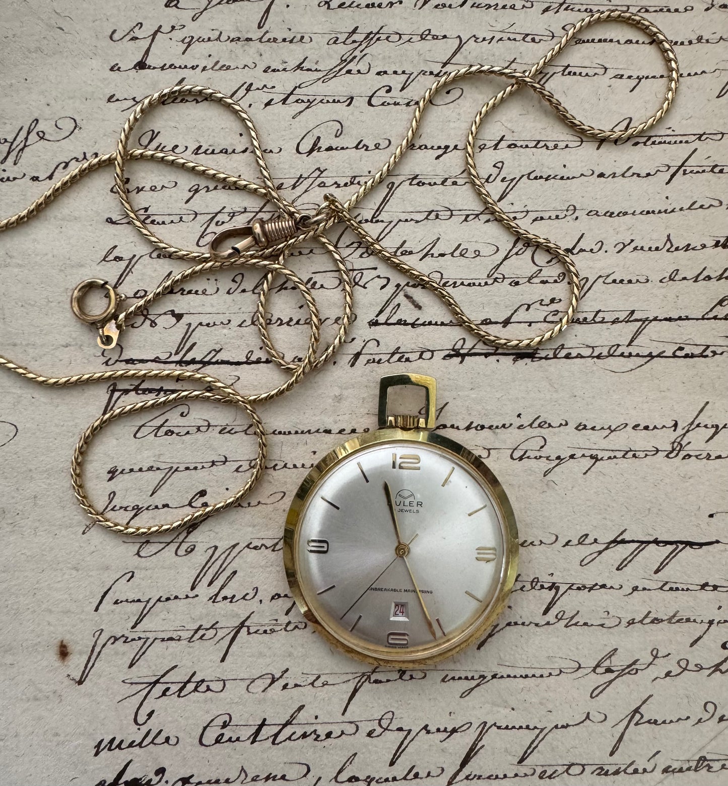 Vintage Buler Gold Plated Pocket Watch