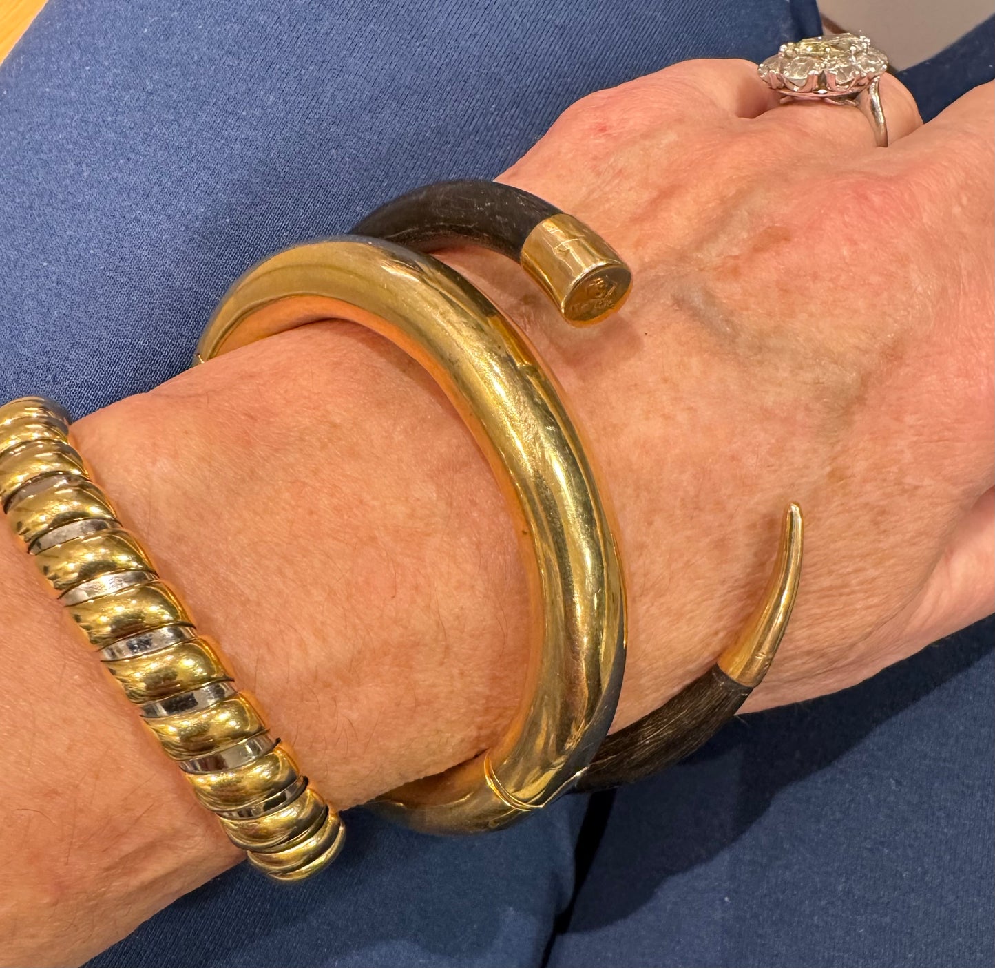 Buffalo Horn Bracelet #1 Tipped in 14k Gold