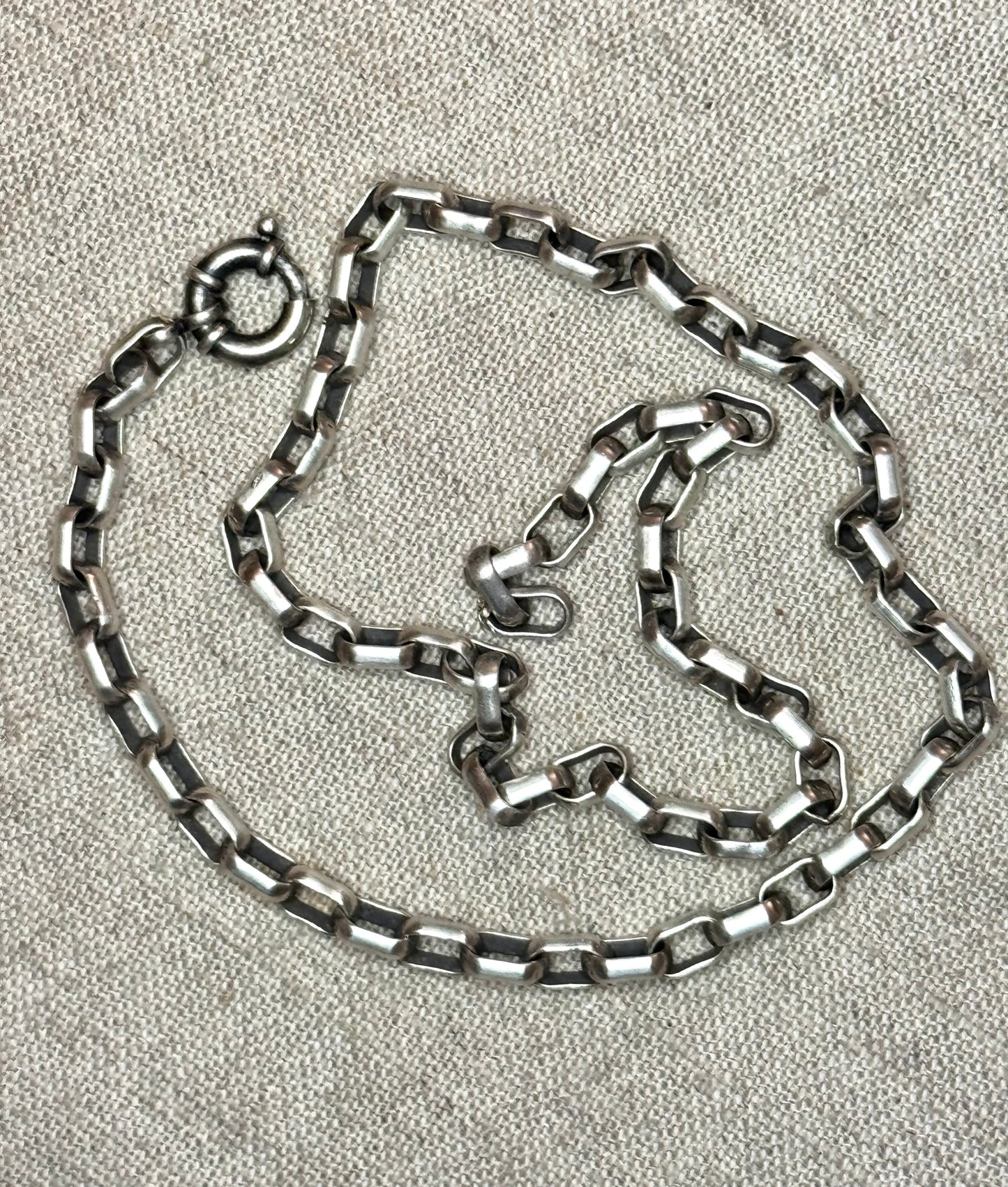 Heavy Antique Biker Chain with Chunky Spring Ring