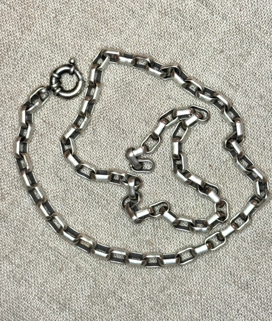 Heavy Antique Biker Chain with Chunky Spring Ring