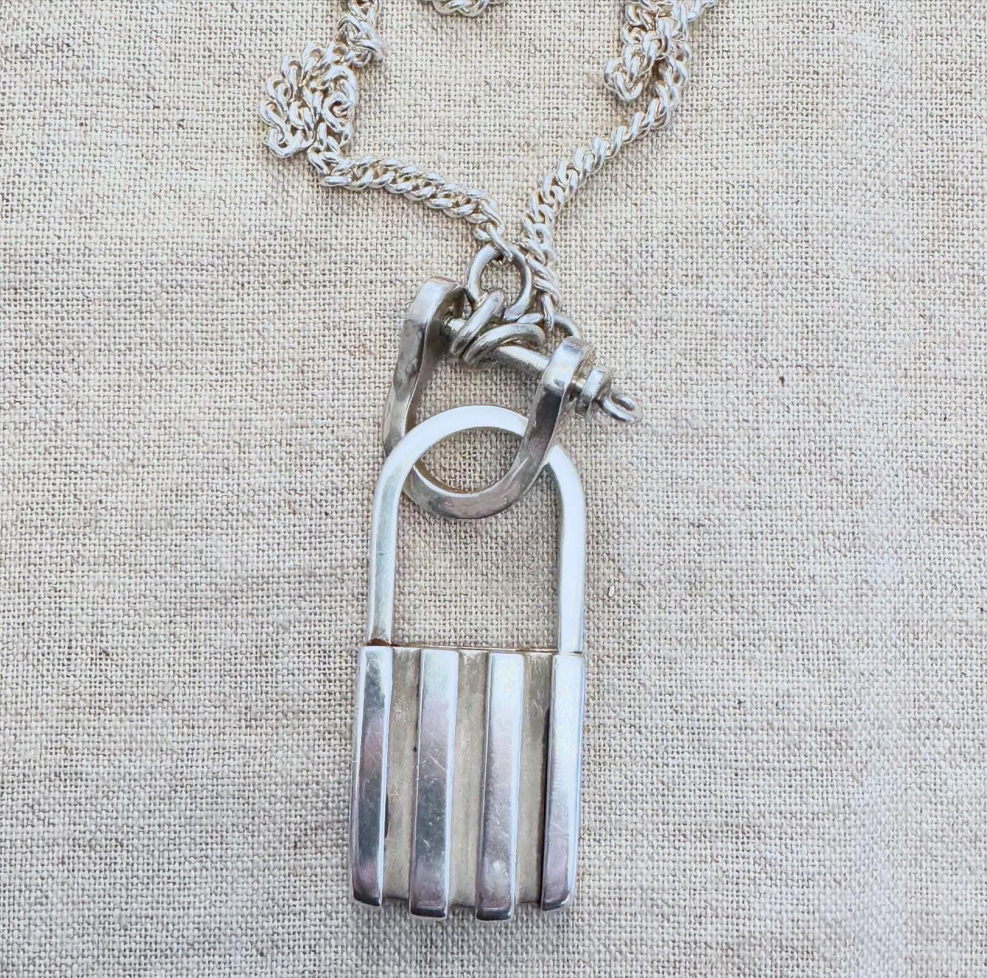 Amazing Vintage Sterling Tiffany Set with Chain Padlock and Shackles