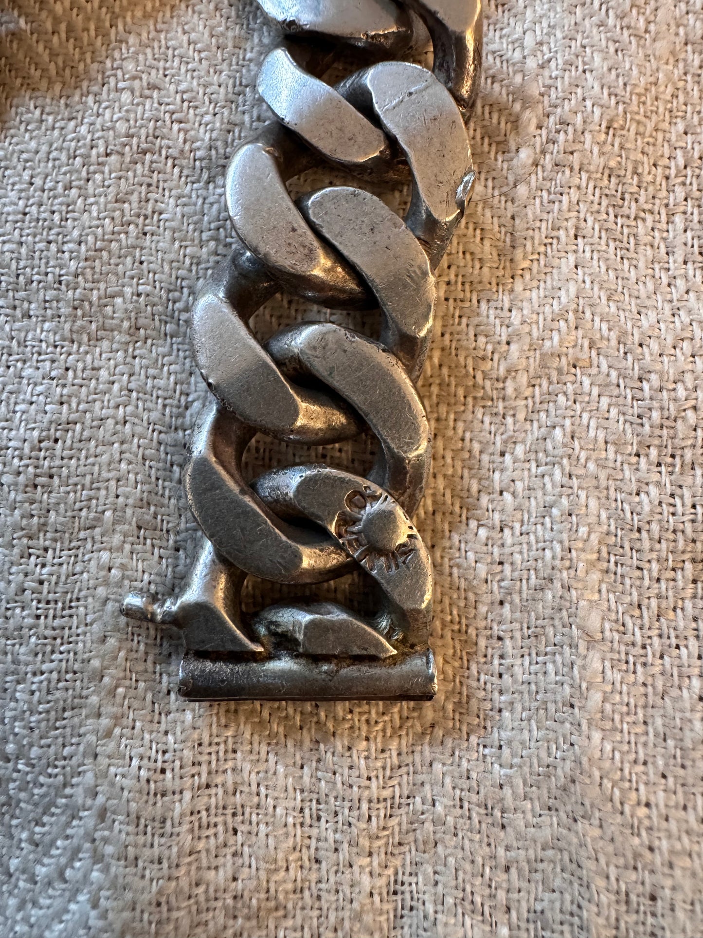 Heavy Sterling Curb Chain Bracelet