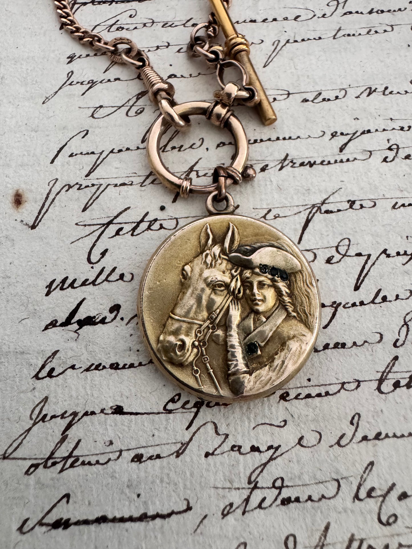 Gold Filled Watch Chain Necklace with Locket