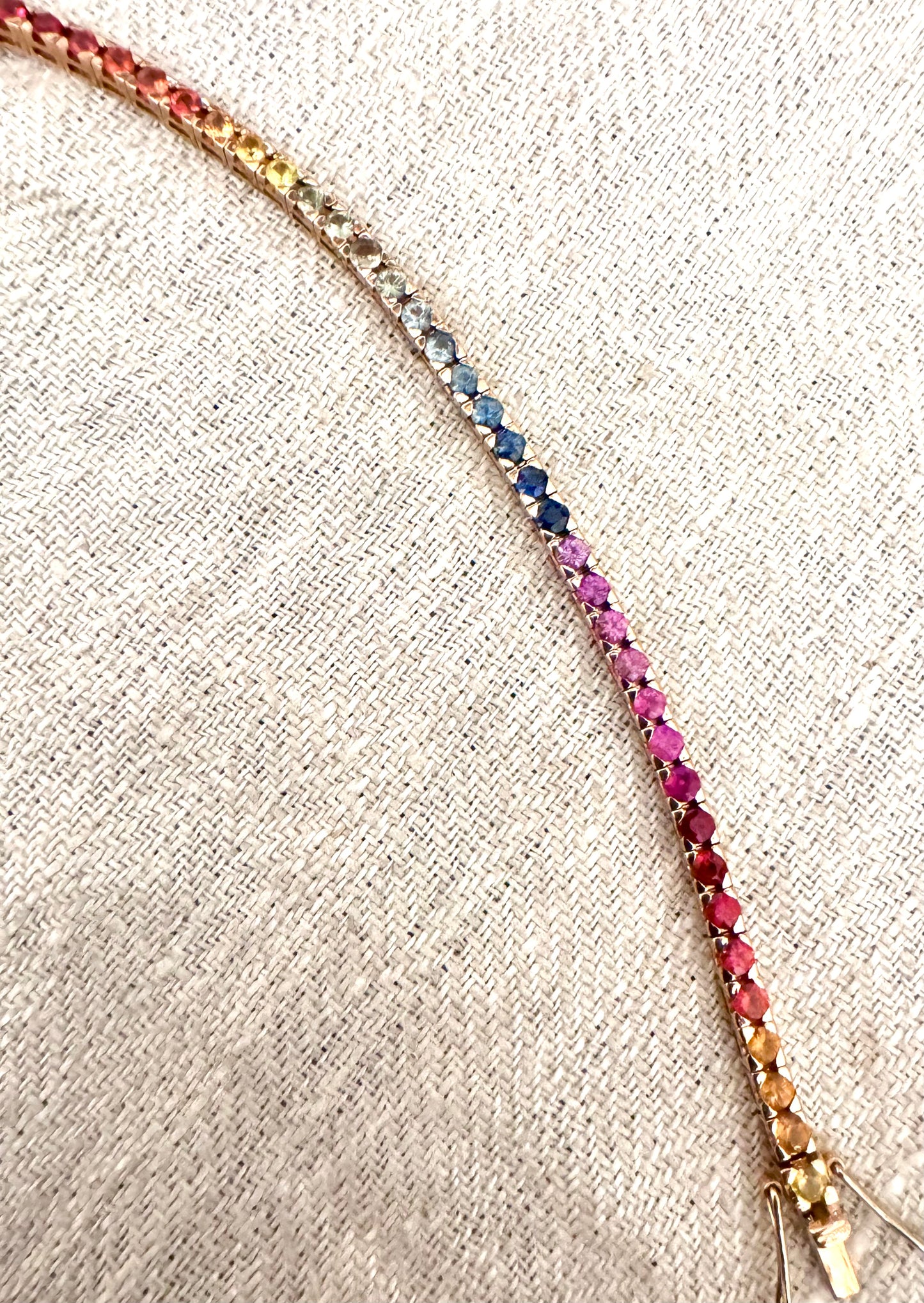 18k Rose Gold Exquisite Sapphire Rainbow Bracelet